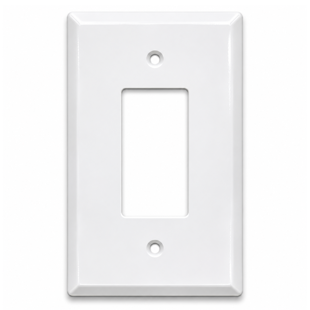 1-Gang Oversize Metal Wall Plate – 1 Decora/GFCI Opening – White Semi-Gloss