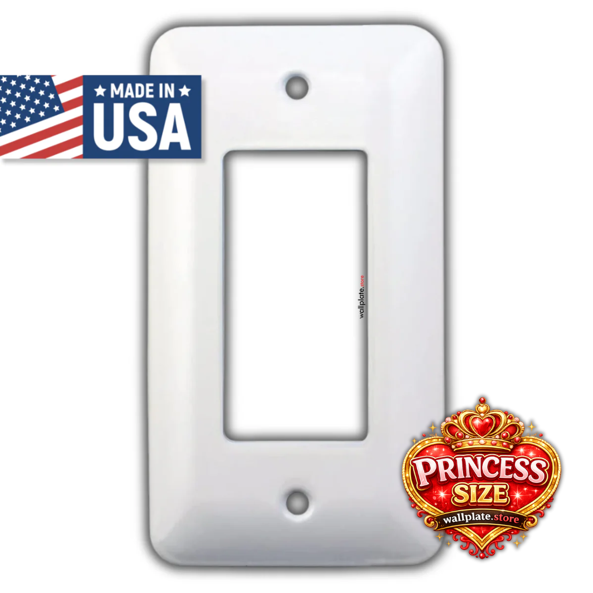1-Gang Princess Size Decora® Rocker/GFCI Switch Wall Plate – Made in USA