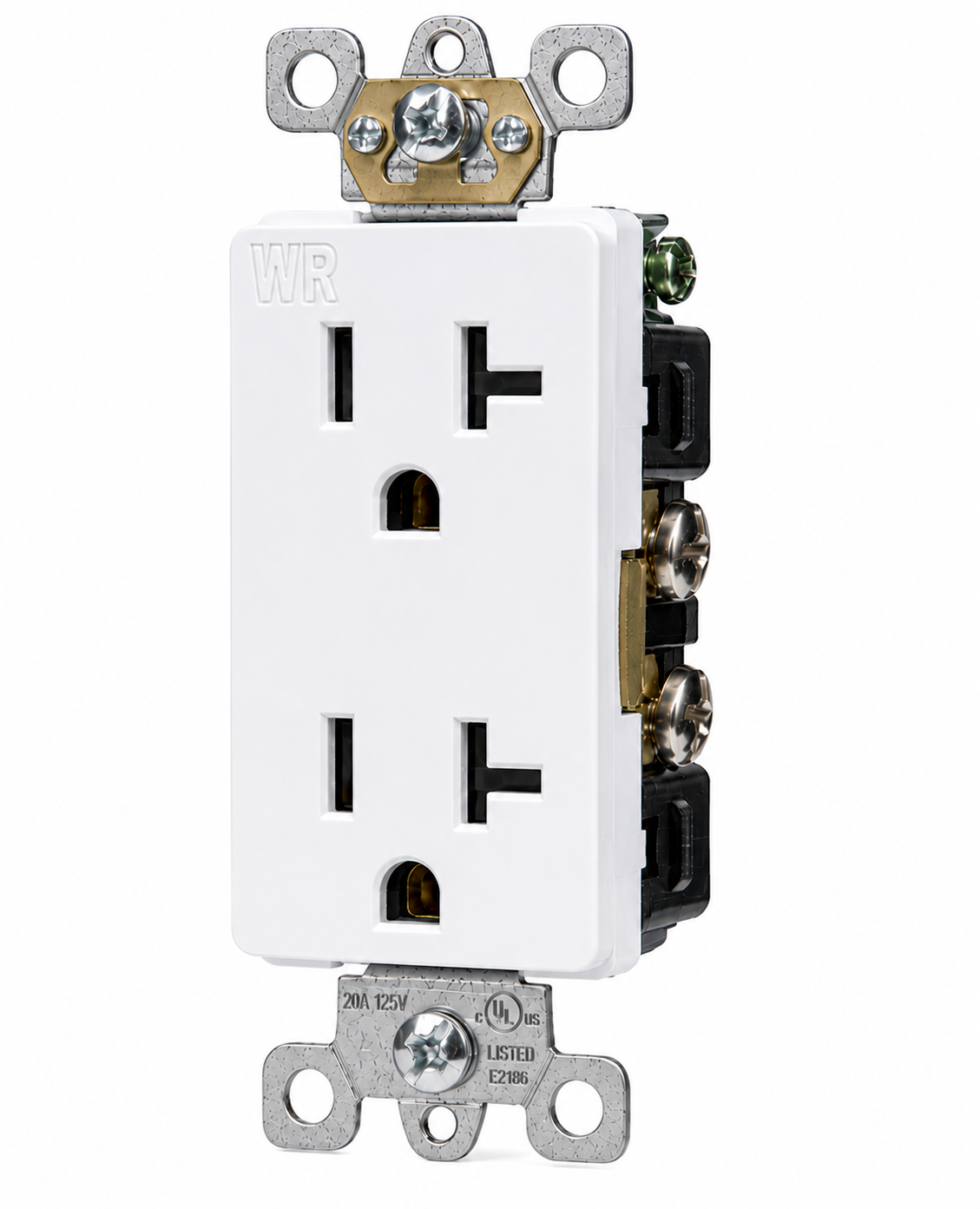 White, Decorator Duplex Receptacle 20A-125V
