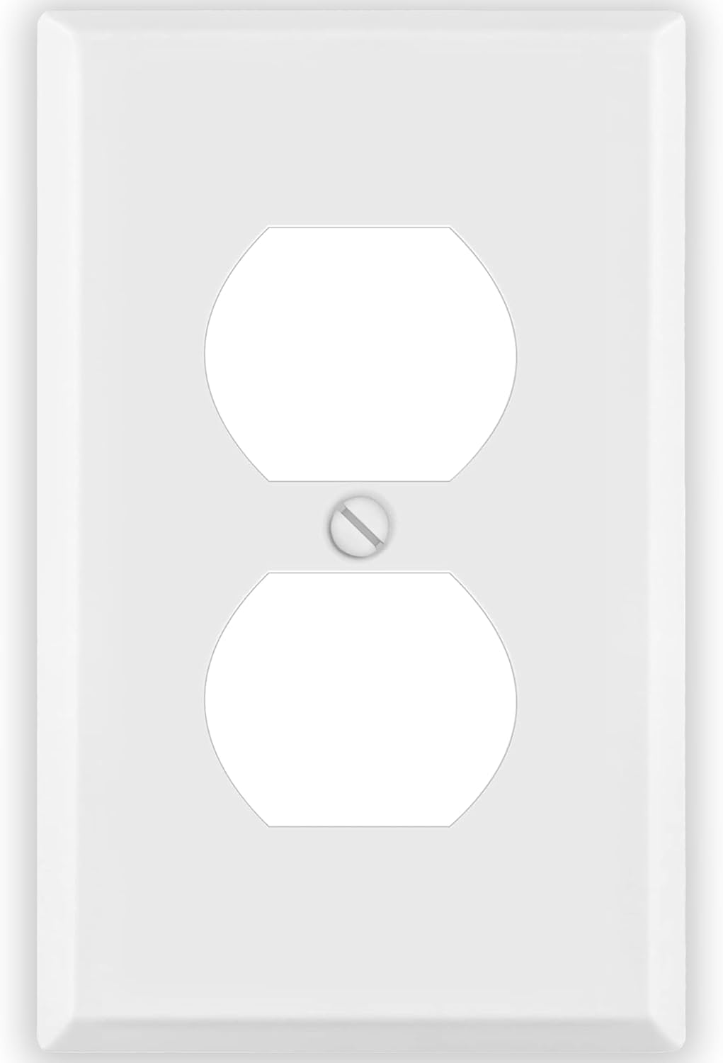 1 Gang White Metal Duplex Receptacle Wall Plate