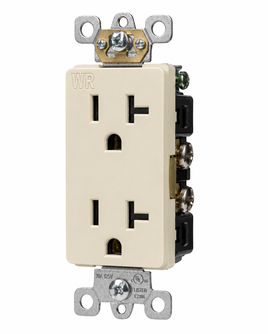 Light Almond, Decorator Duplex Receptacle 20A-125V