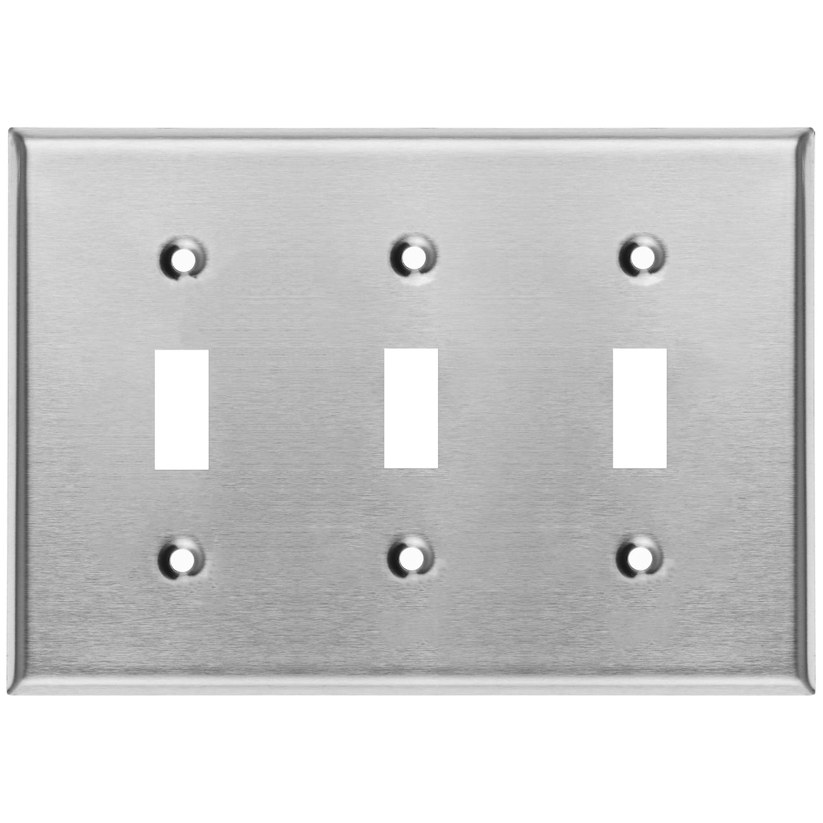 3 Gang Stainless Steel Toggle Switch Wall Plate Cover