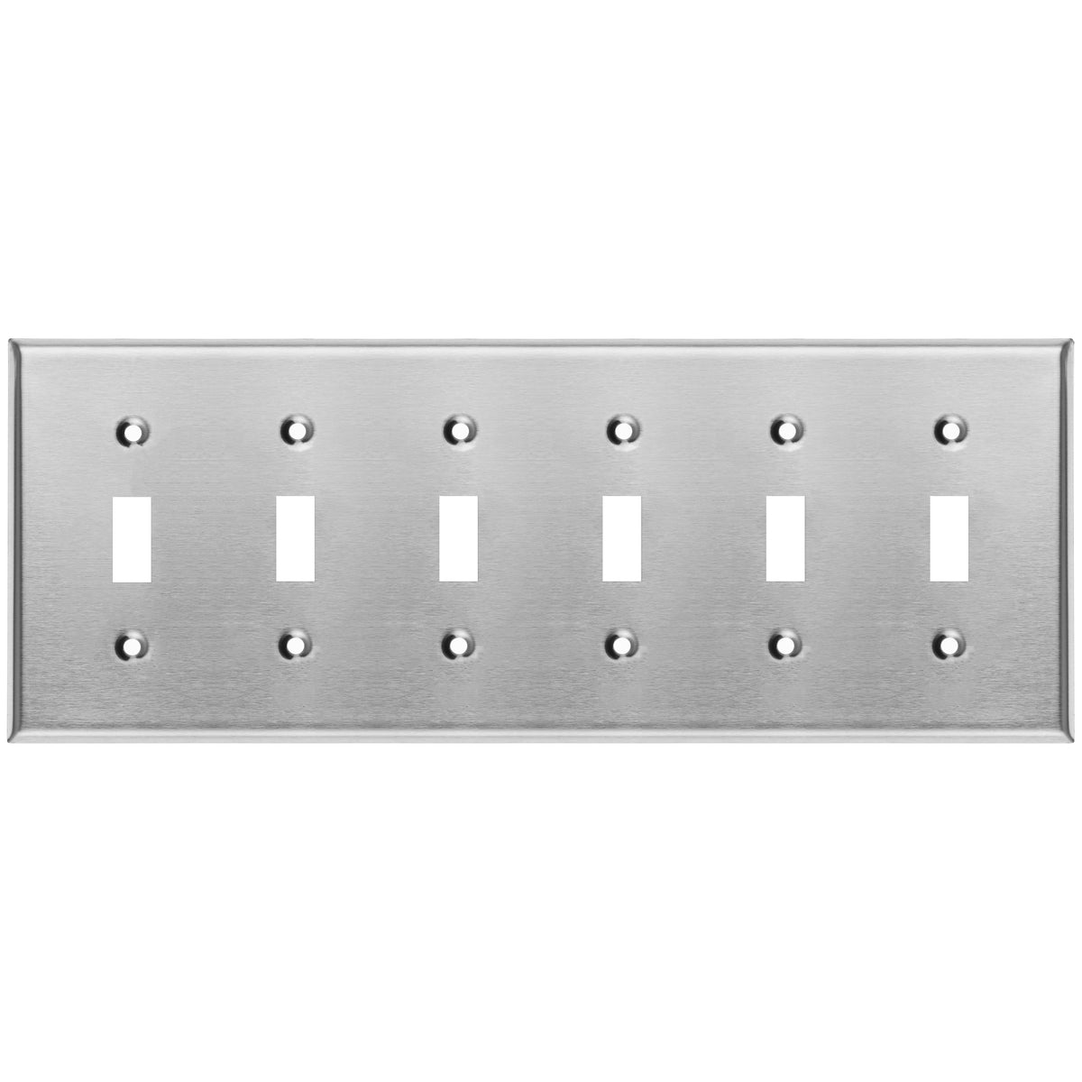 6 Gang Stainless Steel Toggle Switch Wall Plate Cover