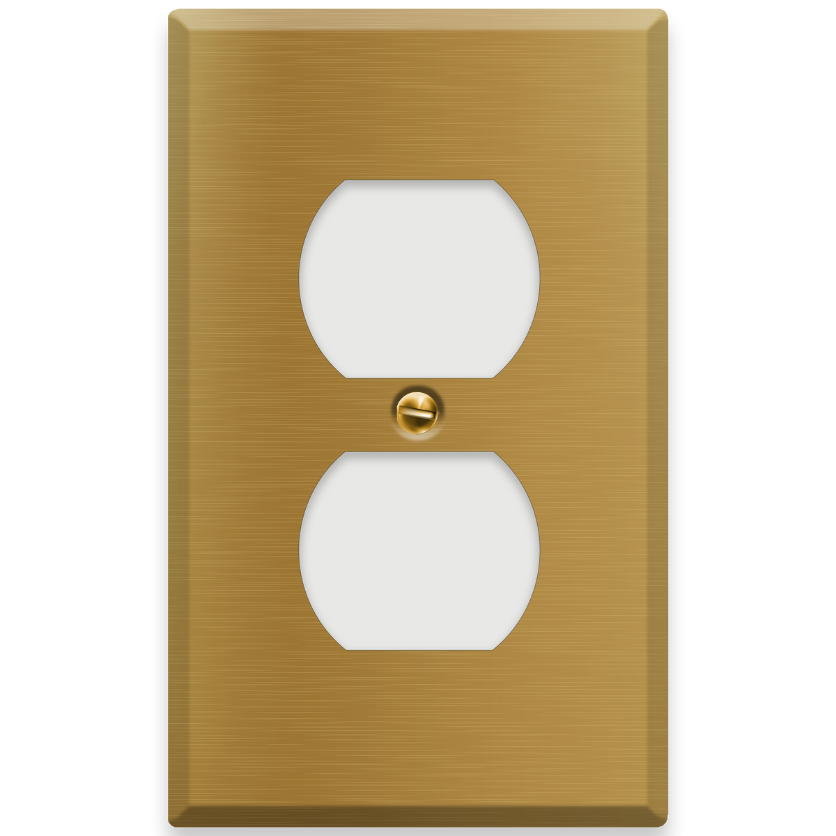 1-Gang Standard Brass Wall Plate – 1 Duplex Receptacle – Satin Brass