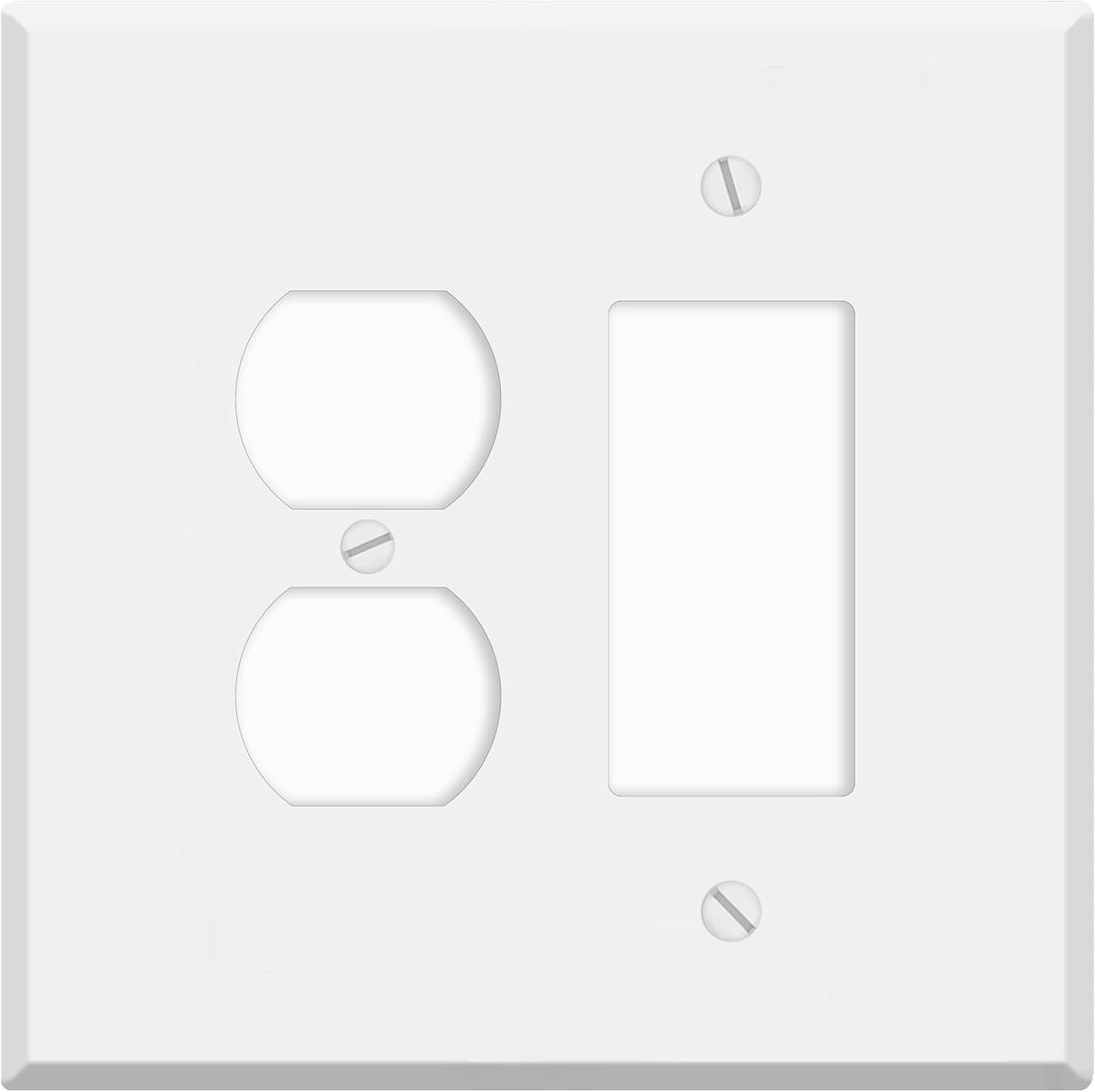 2 Gang White Jumbo Duplex and Decora Switch Cover