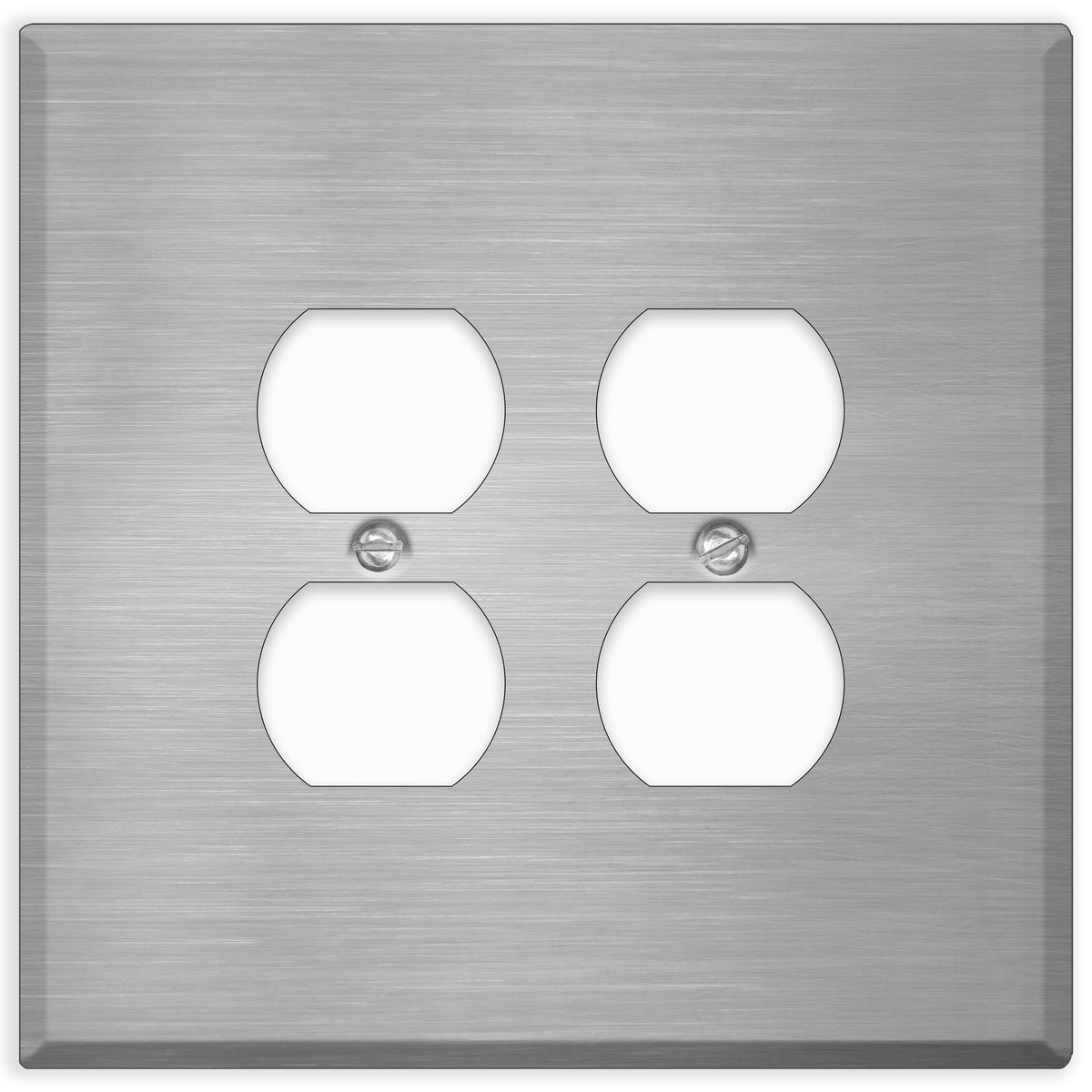 2 Gang Stainless Steel Oversized Duplex Receptacle Cover
