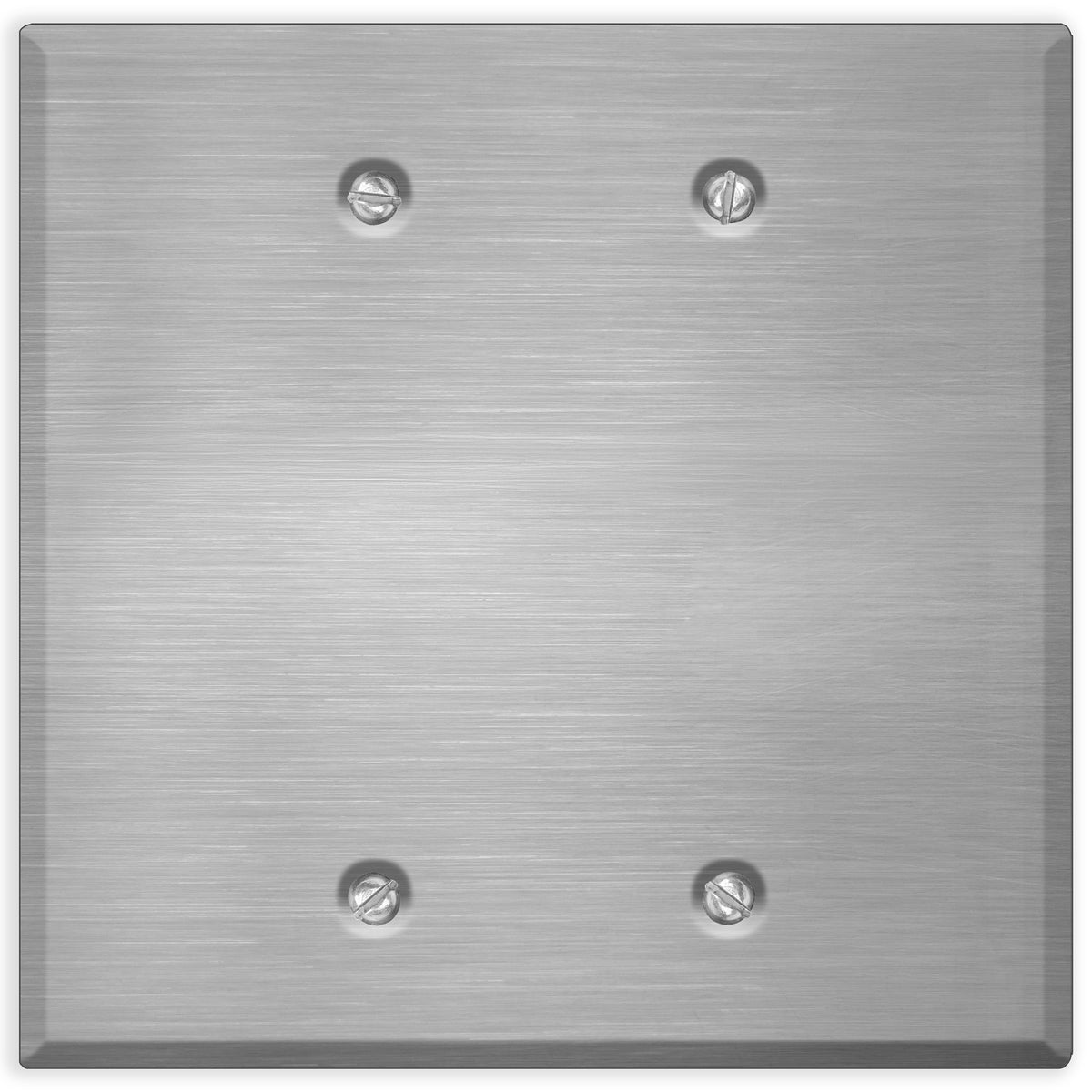 2-Gang Oversize Blank Stainless Steel Wall Plate – Type 430 Satin