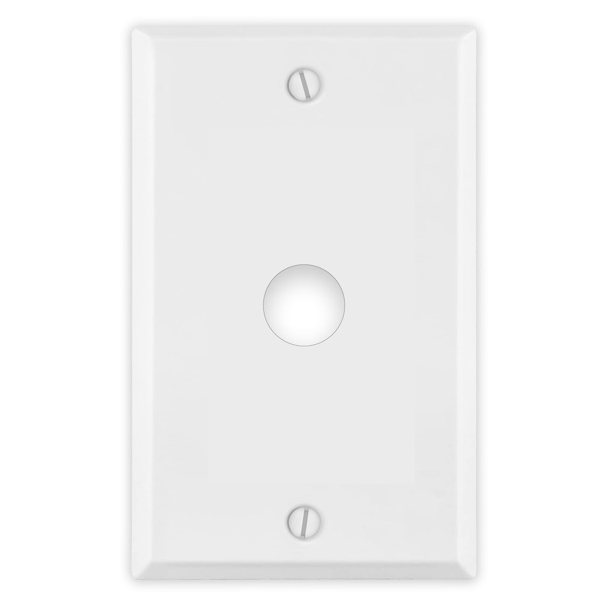 1-Gang Standard Metal Wall Plate – 5/8 in. Center Hole – White Semi-Gloss