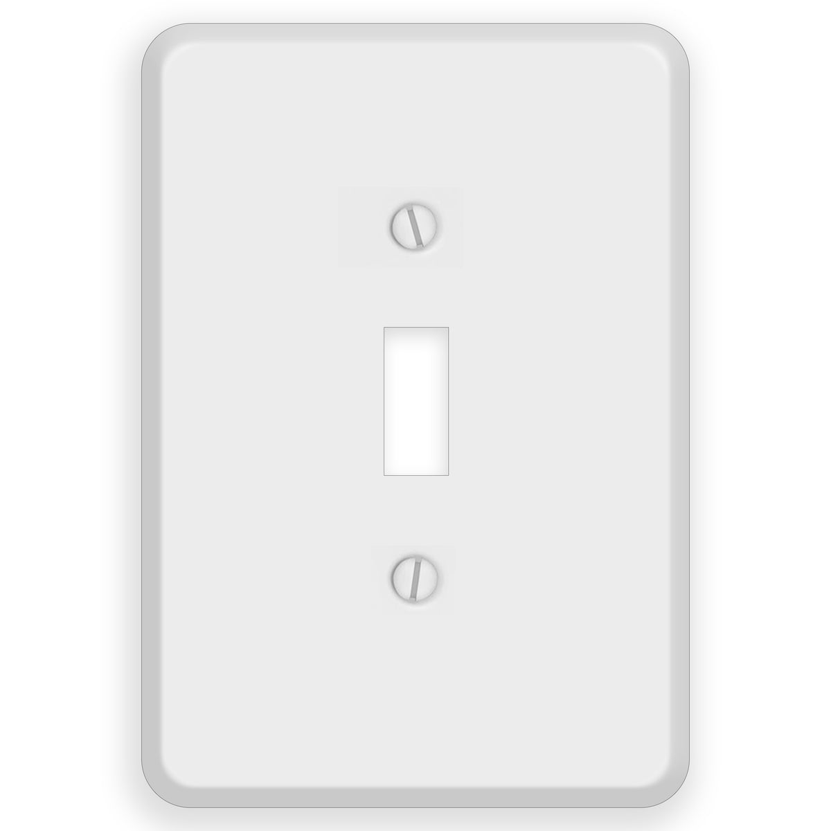 1-Gang Maxi Size Metal Wall Plate – 1 Toggle Switch Opening – White Semi-Gloss