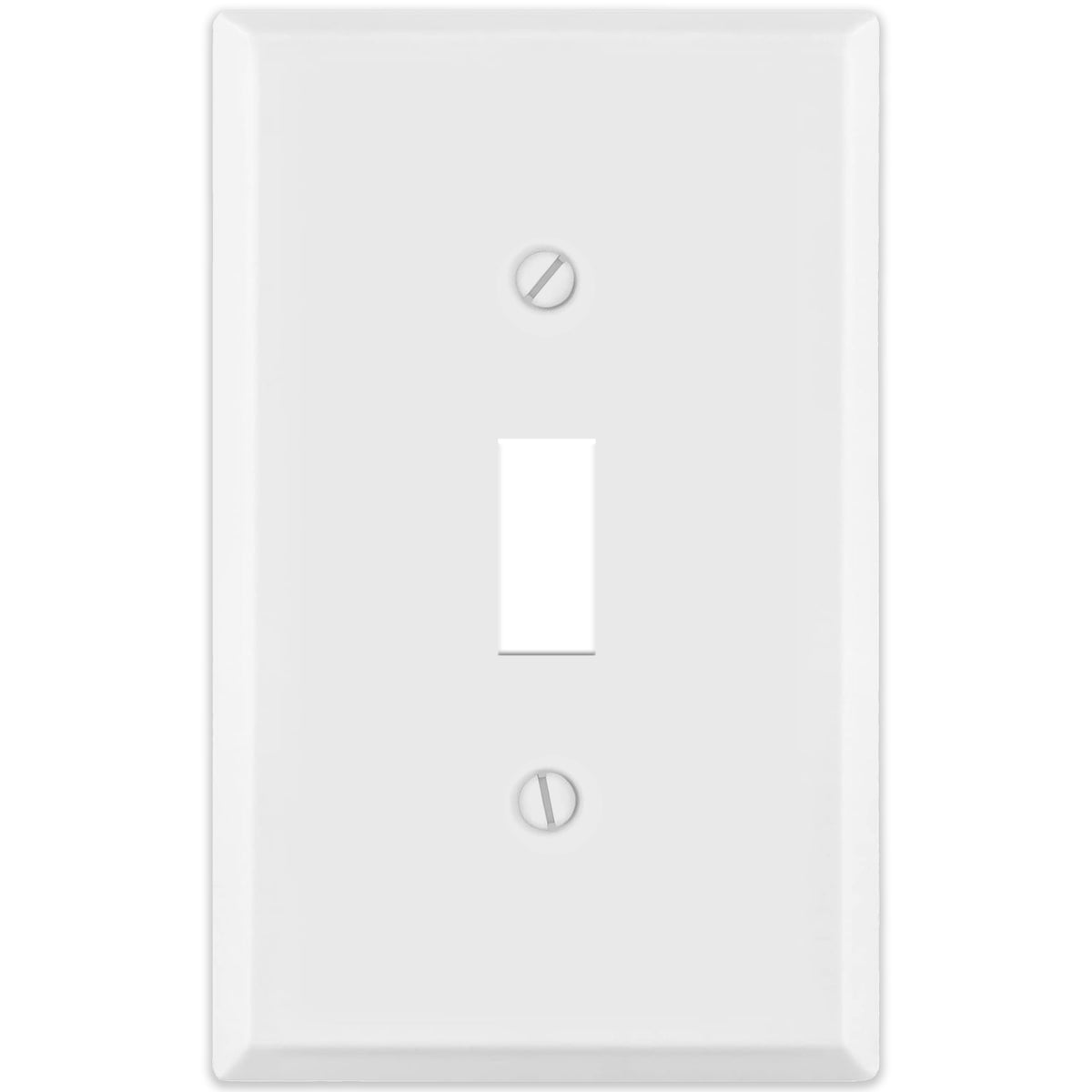 1-Gang Standard Metal Wall Plate – 1 Toggle Switch Opening – White Semi-Gloss