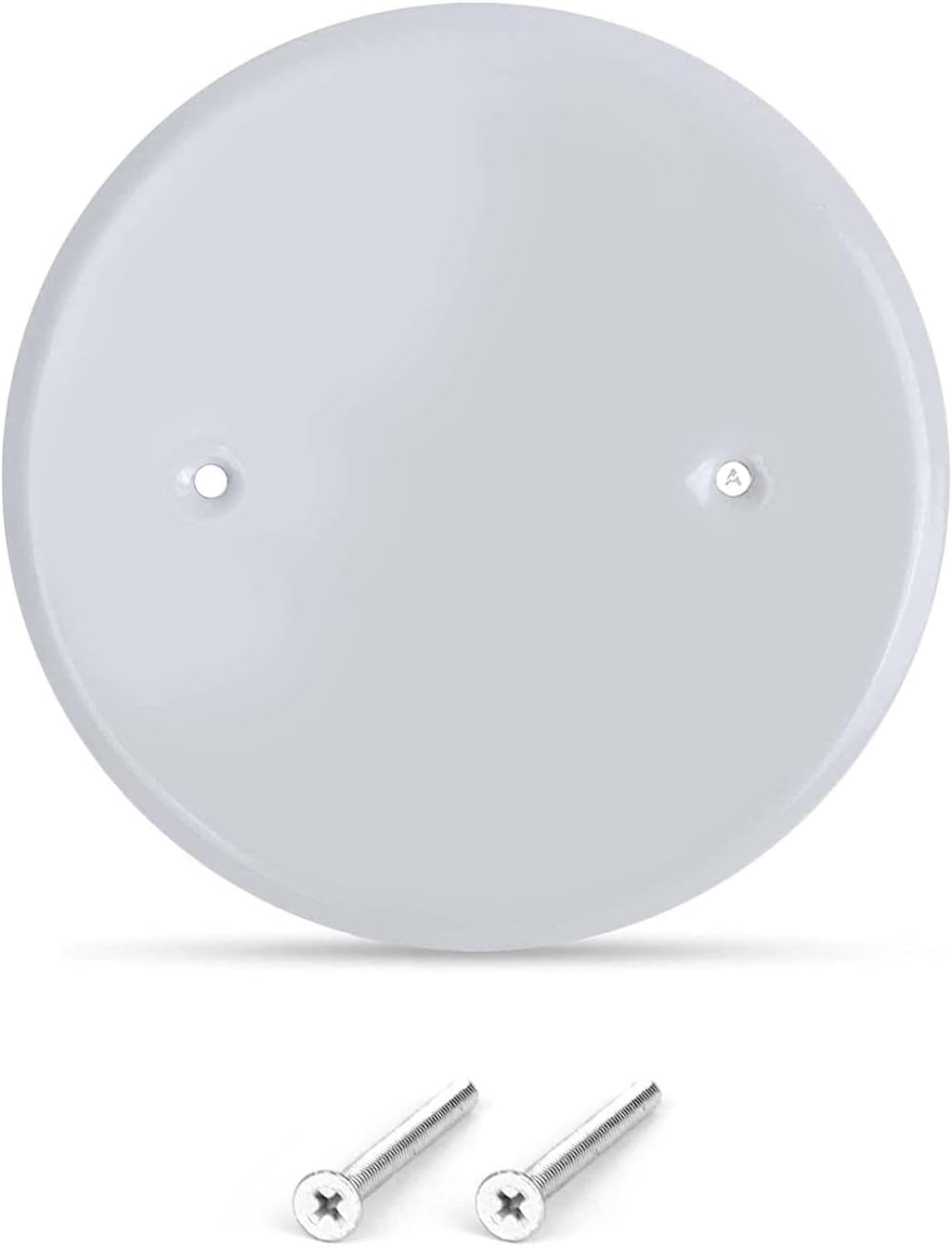 5" White Flat Canopy, Screw Holes – 2-3/4" CC, With Matching Screws