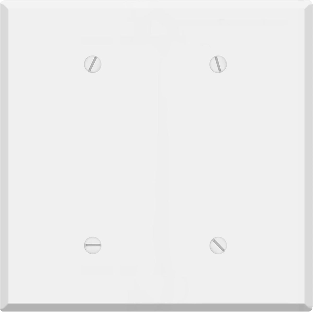 2-Gang Oversize Blank Metal Wall Plate – White Semi-Gloss