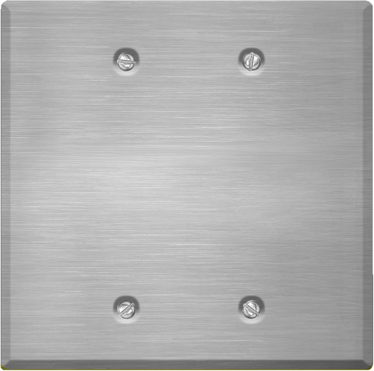 2-Gang Standard Blank Stainless Steel Wall Plate – Type 430 Satin
