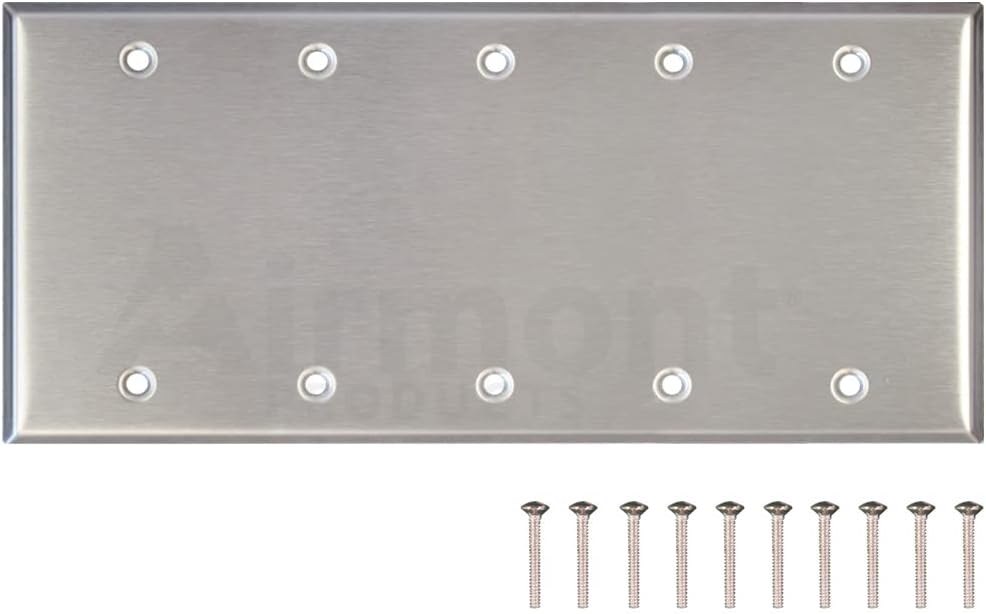 5 Gang Stainless Steel Blank Wall Plate