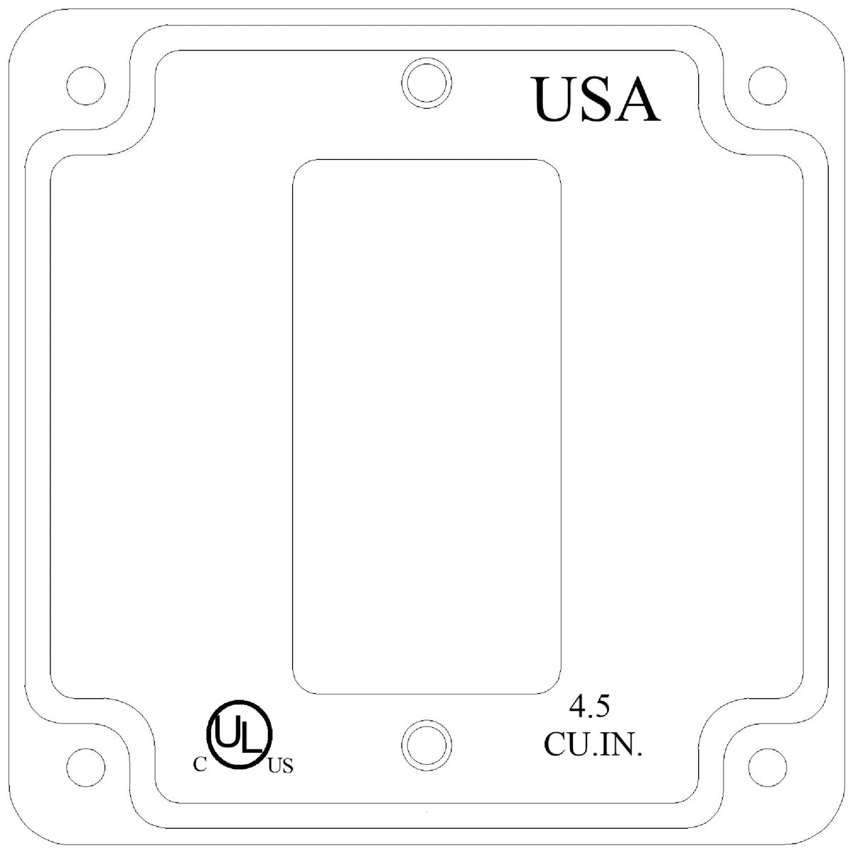4 inch Square Galvanized Steel Rocker Switch Electrical Box Cover