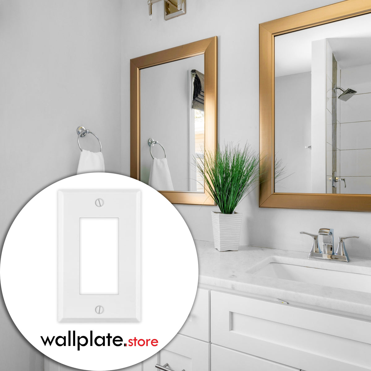 1-Gang Midi Size Plastic Wall Plate – 1 Decora/GFCI Opening – White