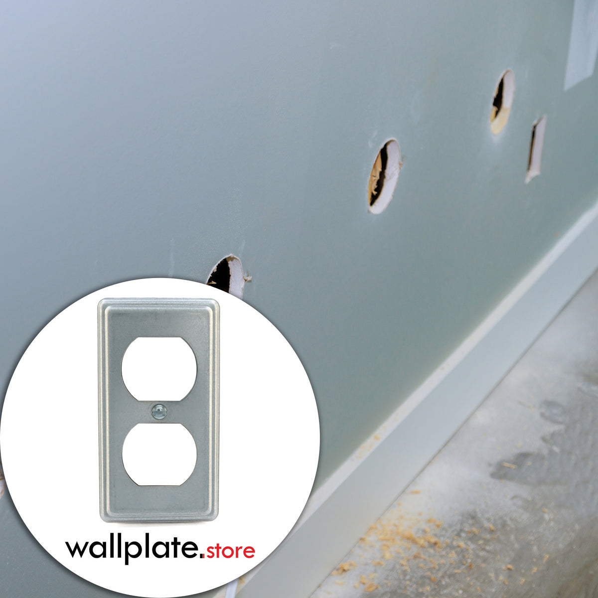 1-Gang Utility Size Galvanized Steel Cover – 1 Duplex Receptacle