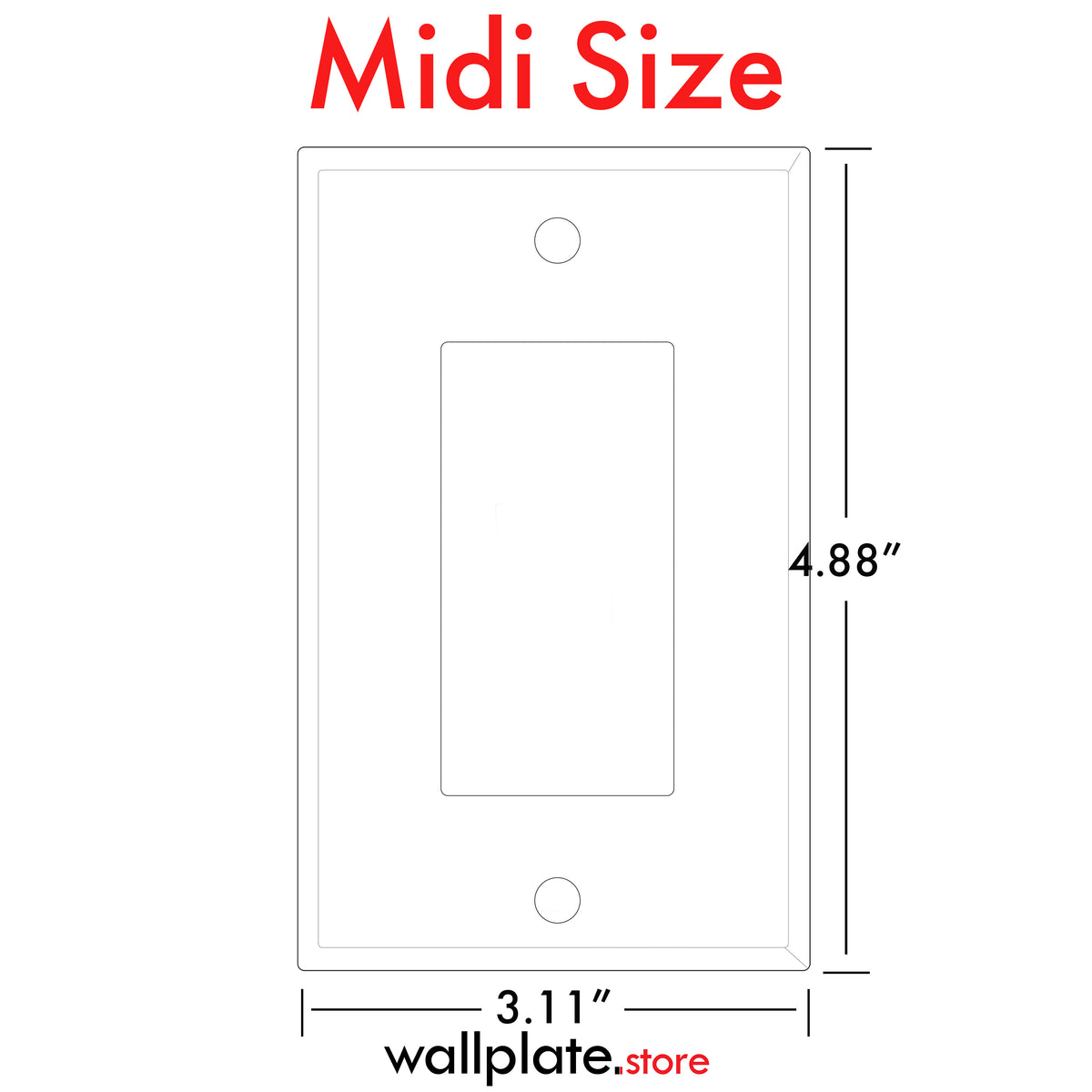 1-Gang Midi Size Plastic Wall Plate – 1 Decora/GFCI Opening – White
