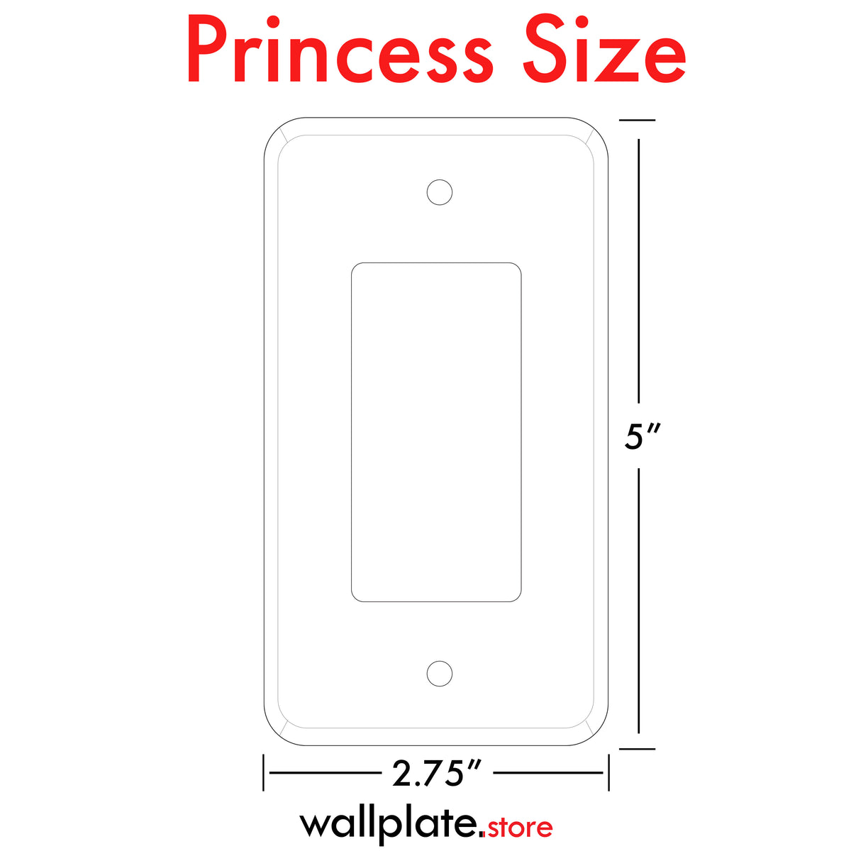 1-Gang Princess Size Metal Wall Plate – 1 Decora/GFCI Opening – White Semi-Gloss