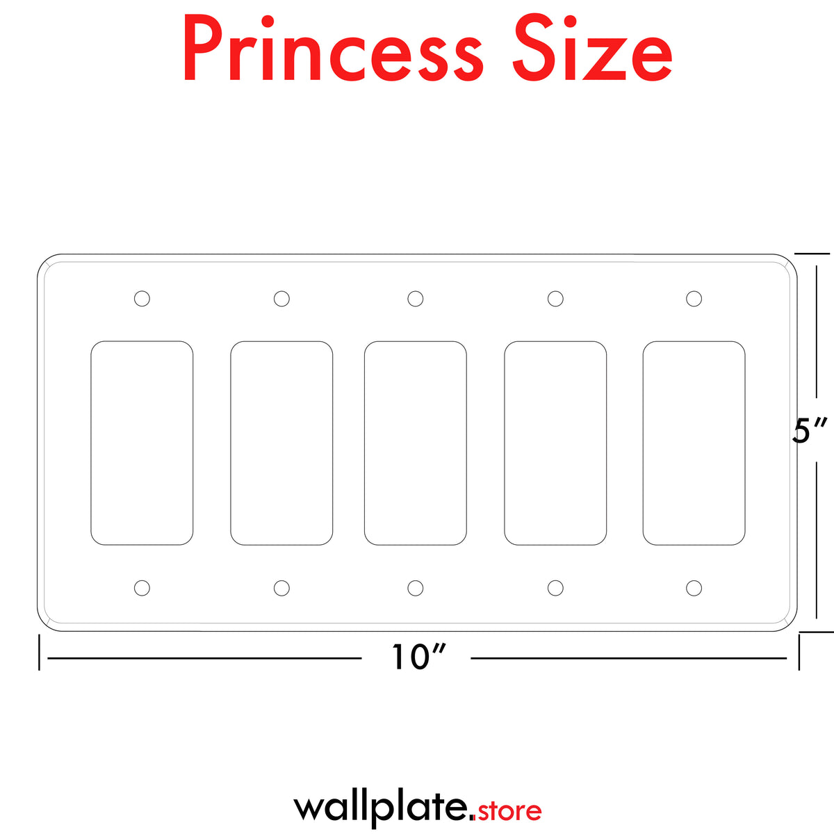 5 Gang Princess style Decora Switch Wall Plate Cover