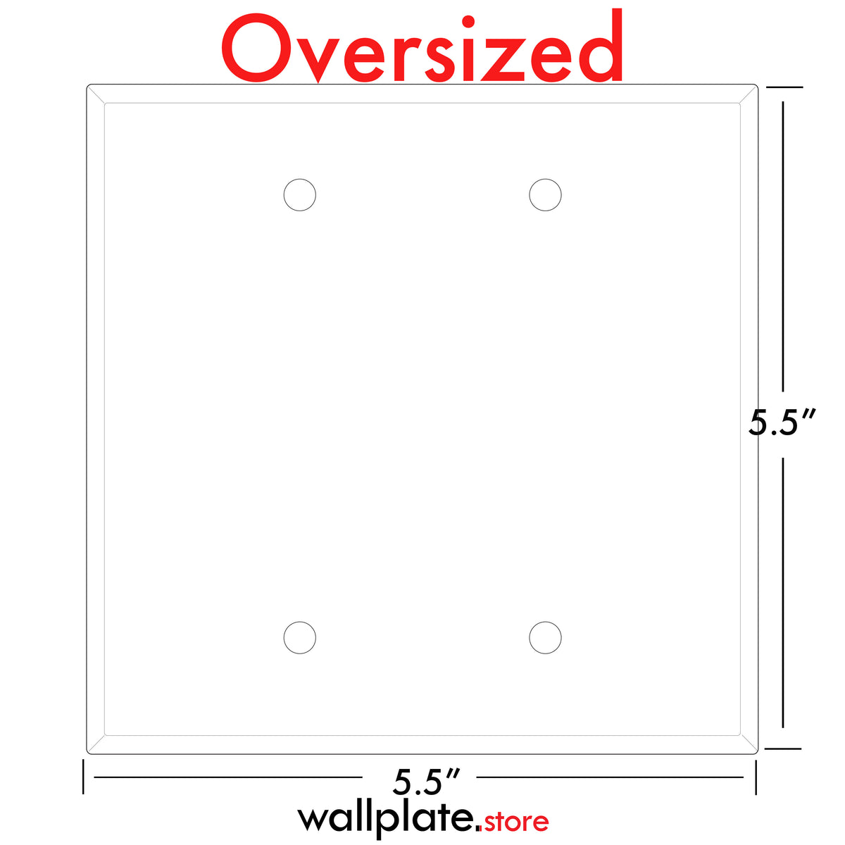 2-Gang Oversize Blank Metal Wall Plate – White Semi-Gloss