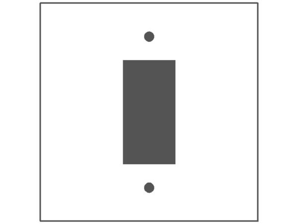 2 Gang with 1 GFI centered, Oversize, Black painted metal wallplate