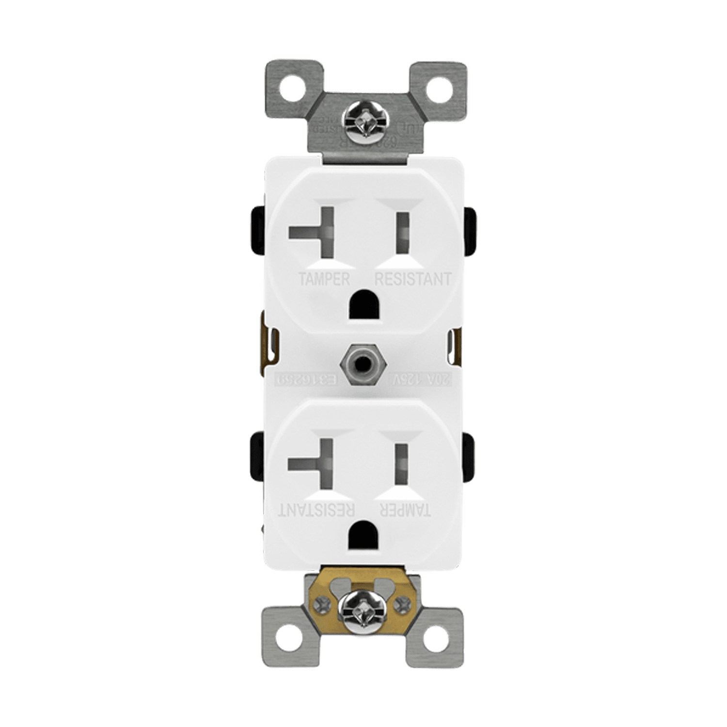 Enerlites 62040-TR-W, Commercial Grade 20A Tamper-Resistant White Duplex Receptacle Electric Outlet, 5-20R
