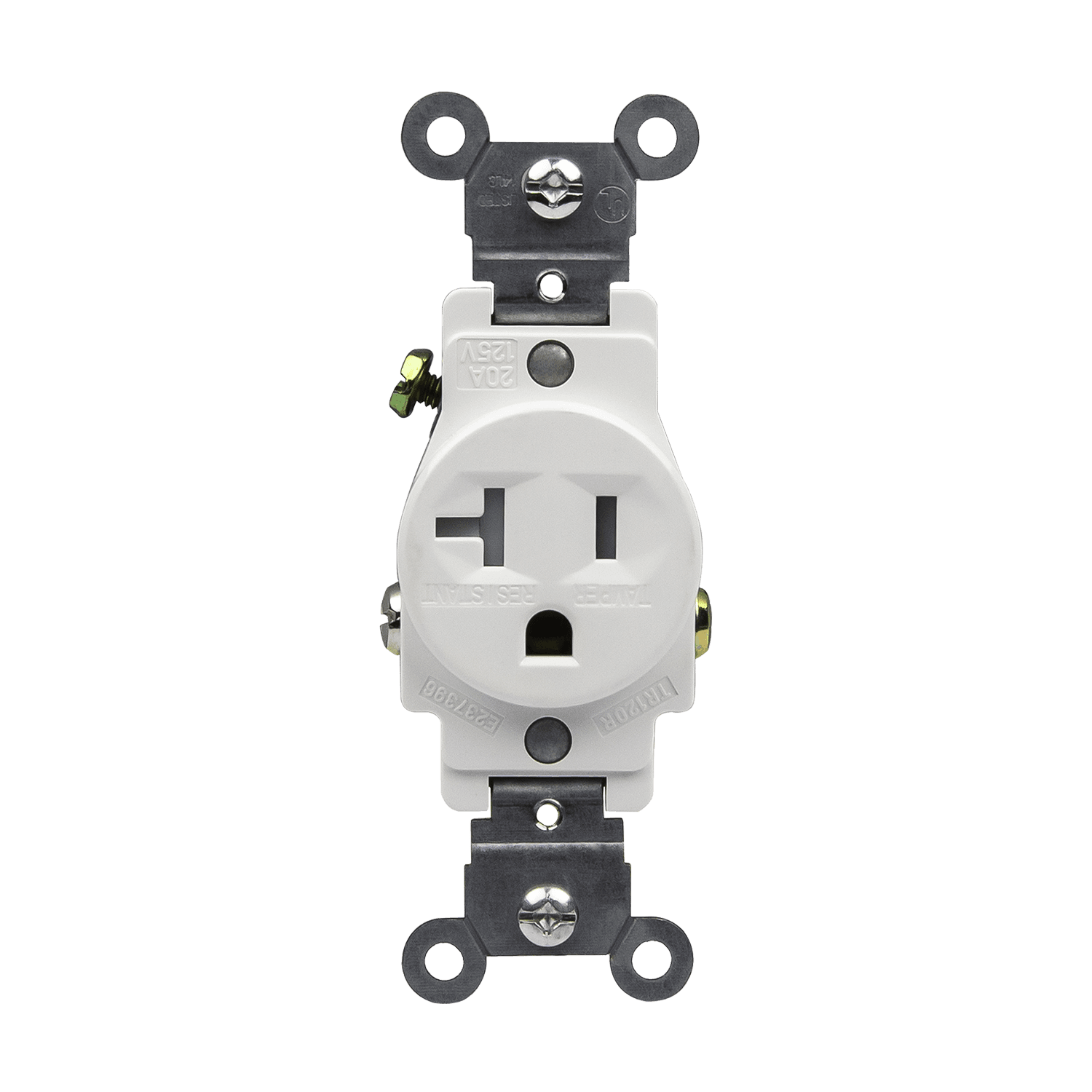 Enerlites 61200-W, Commercial Grade 20A Single Receptacle Electric Outlet, 5-20R, White