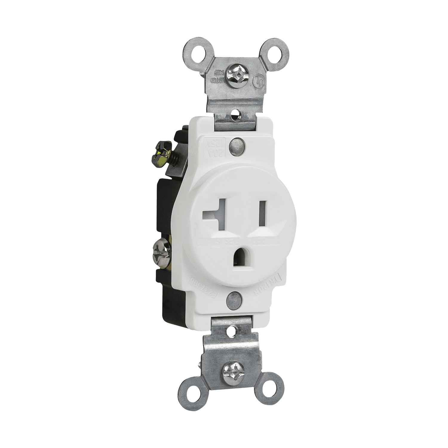 Enerlites 61200-W, Commercial Grade 20A Single Receptacle Electric Outlet, 5-20R, White