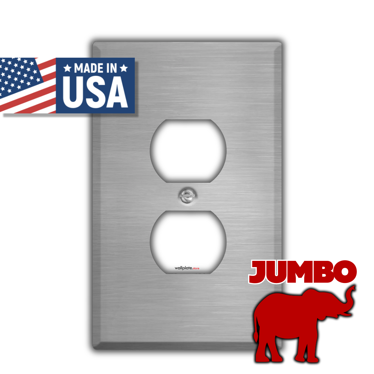 1 Gang Stainless Steel Oversized Duplex Receptacle Cover