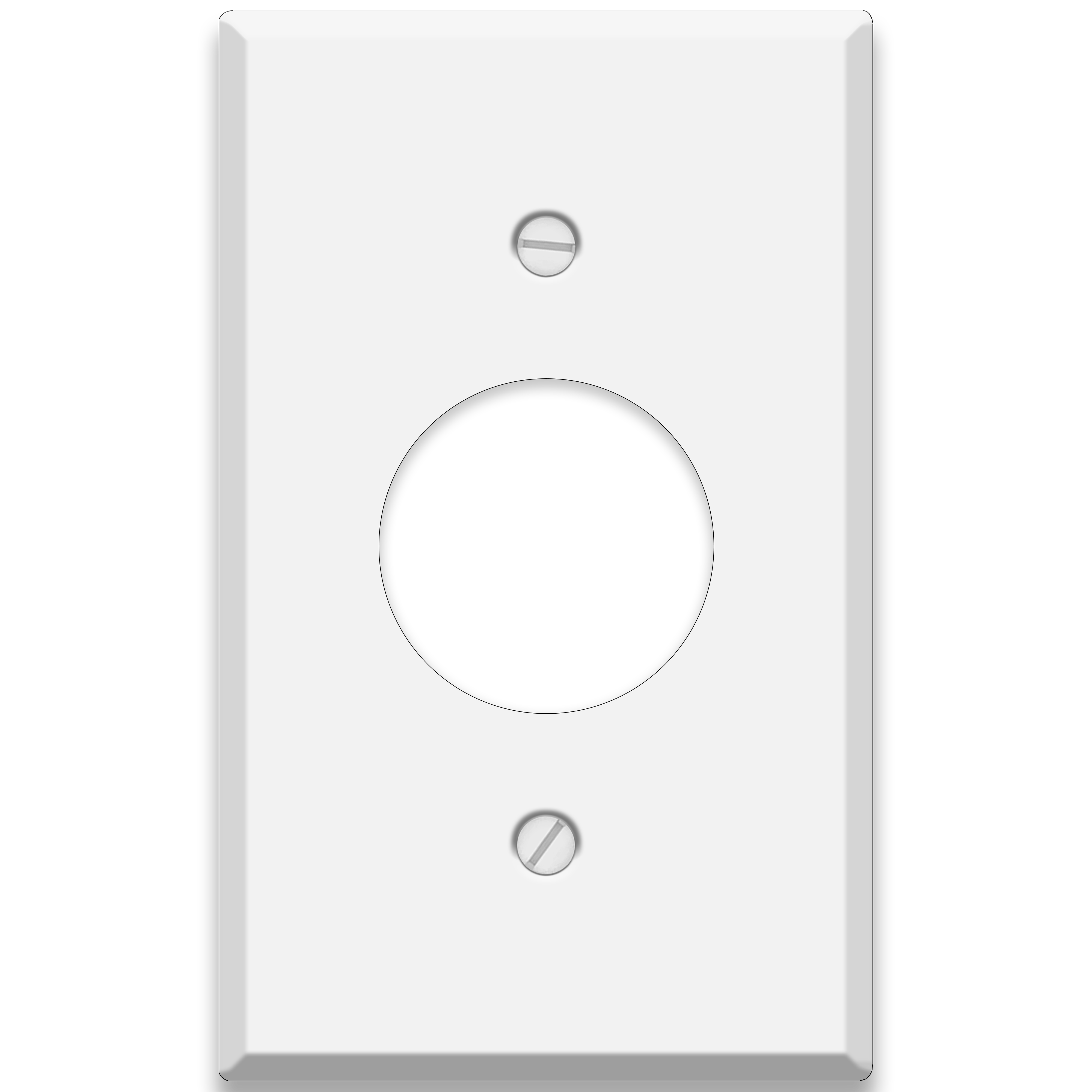 1 Gang Standard Size, with Single Receptacle Opening, White Painted Metal Wallplate