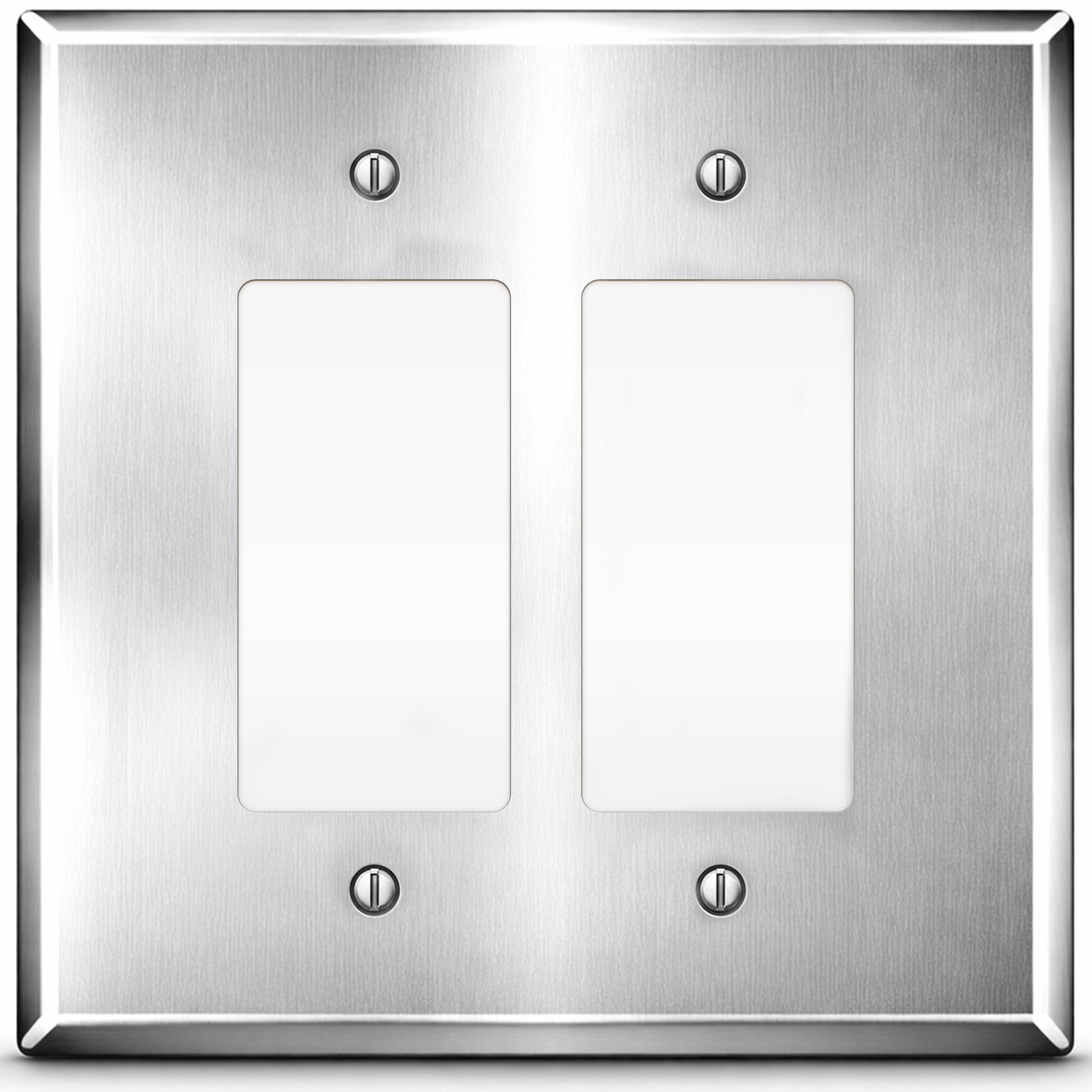 2-Gang Oversized Stainless Steel Rocker Switch Plate – Made in USA