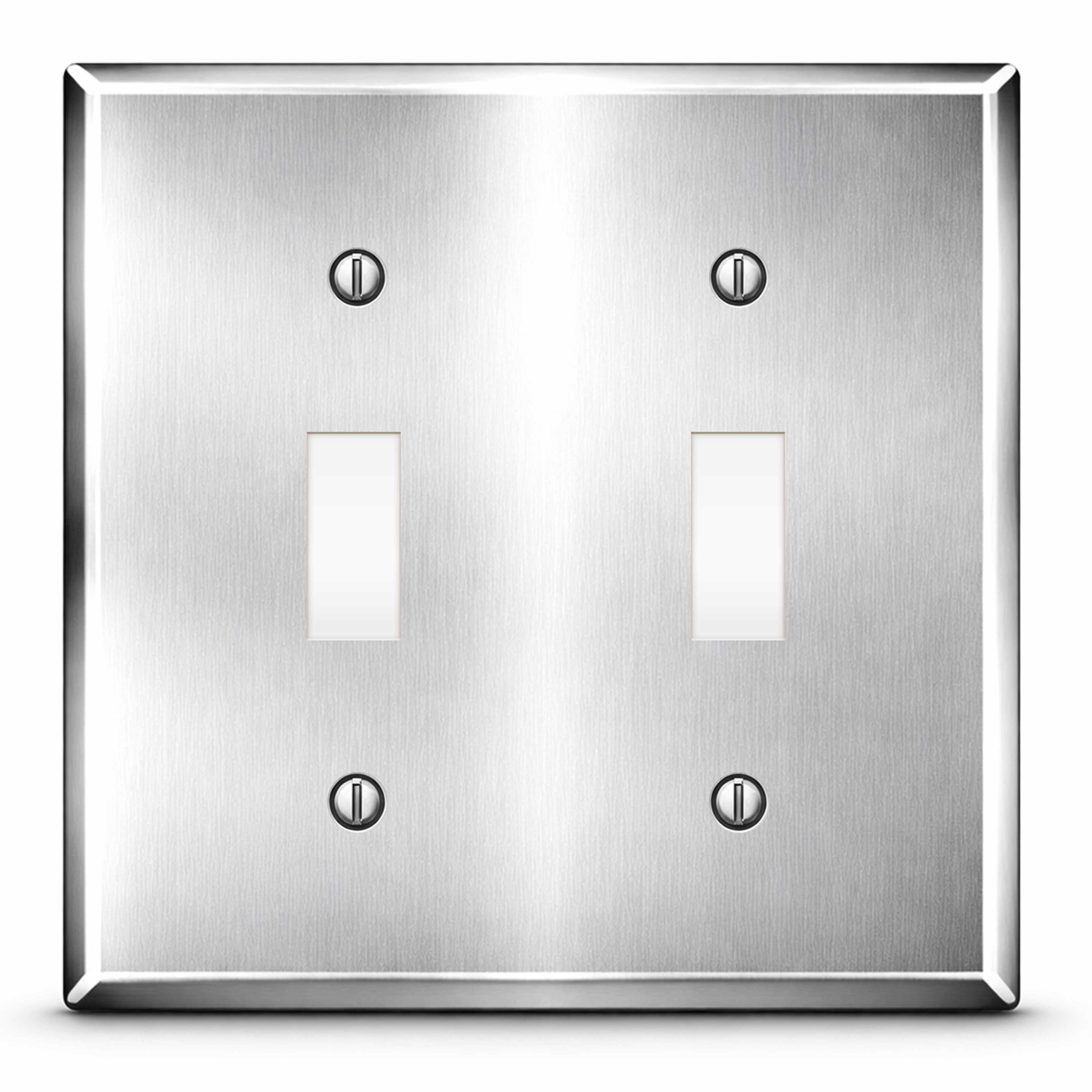 2 Gang Stainless Steel Toggle Switch Wall Plate Cover