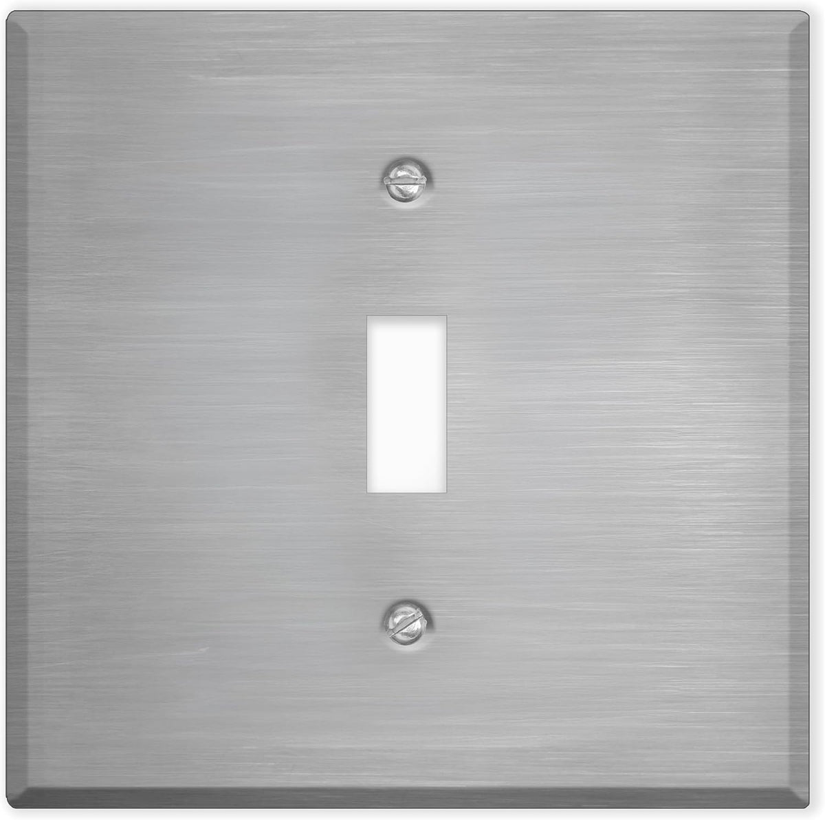 2-Gang Oversize Stainless Steel Wall Plate – 1 Centered Toggle Opening – Type 430 Satin