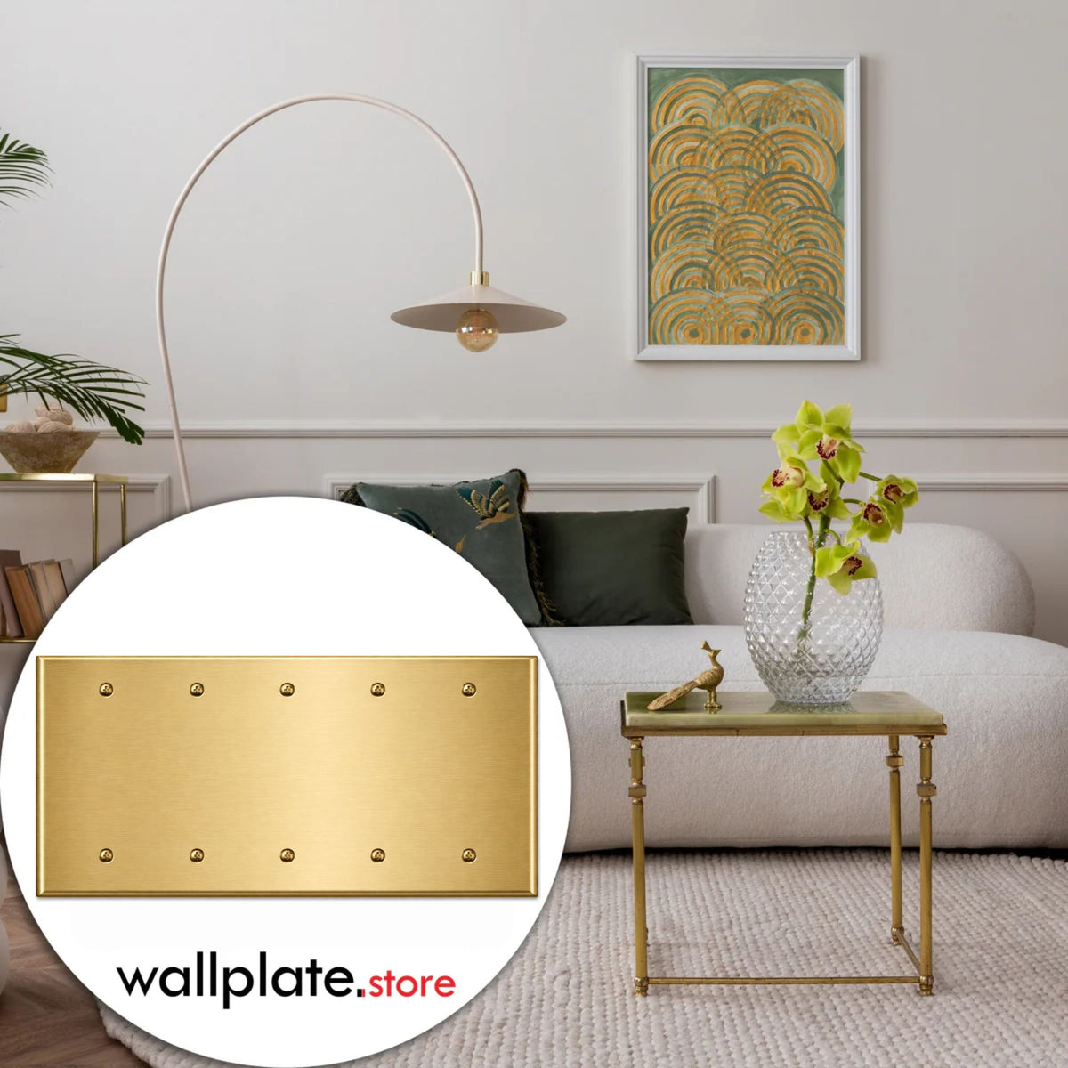 5-Gang Blank, Standard Size, Painted Metal Wall Plate