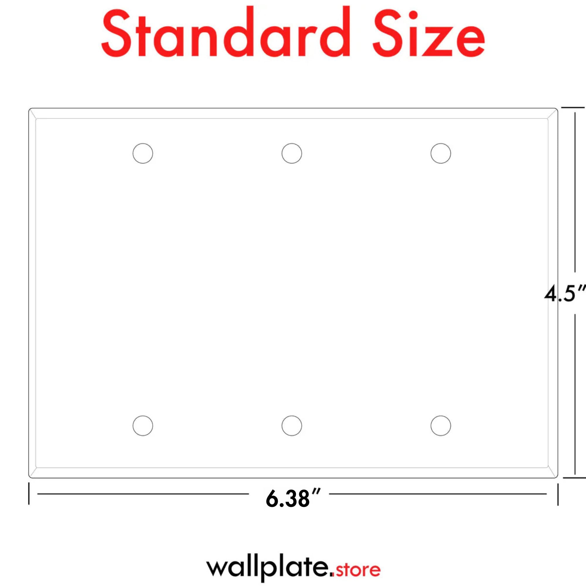 3-Gang , Standard Size, Blank, Black Matte Finish Wall Plate Outlet Cover - Made in USA