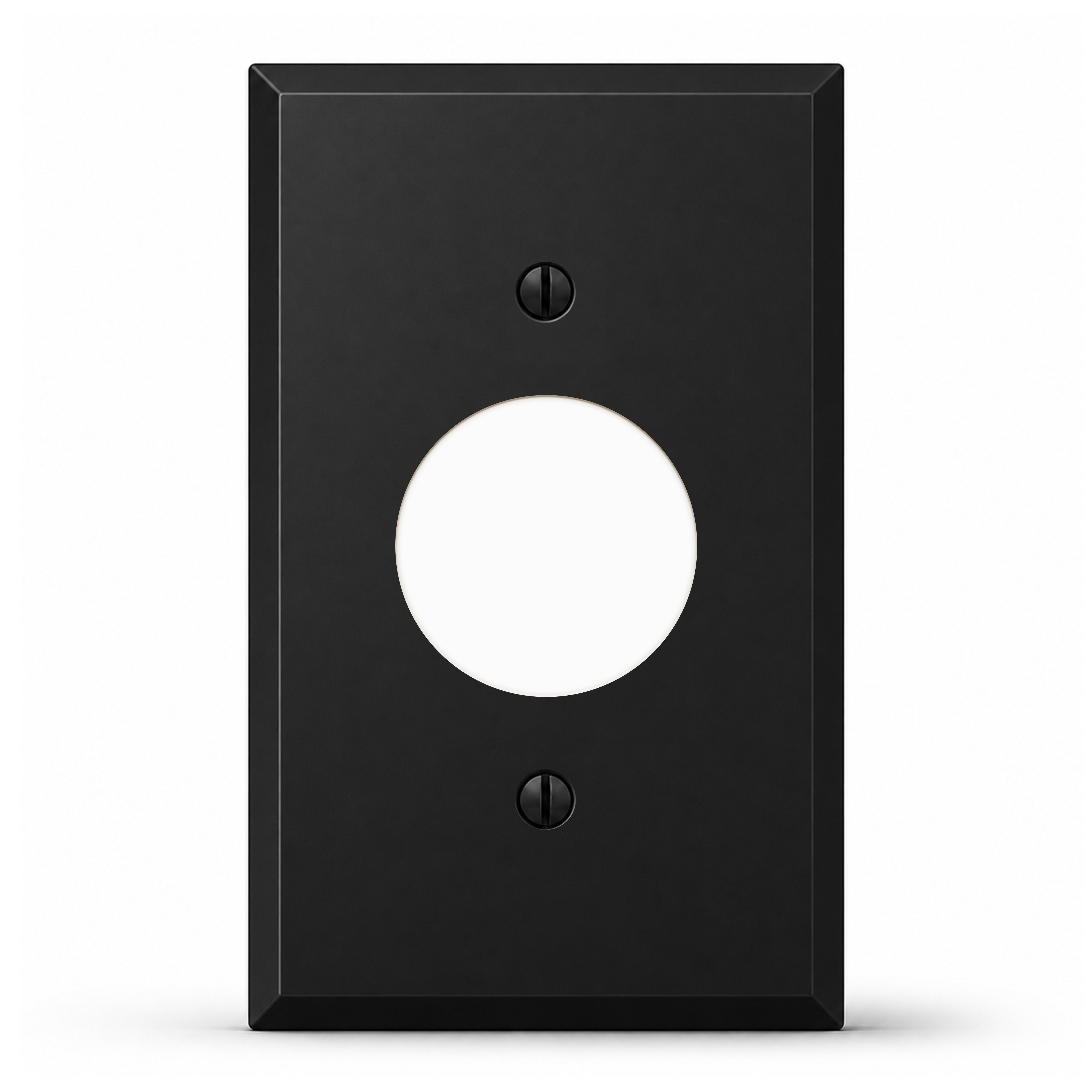 1-Gang, Standard Size, Single Receptacle, Black Matte Finish Wall Plate Outlet Cover - Made in USA