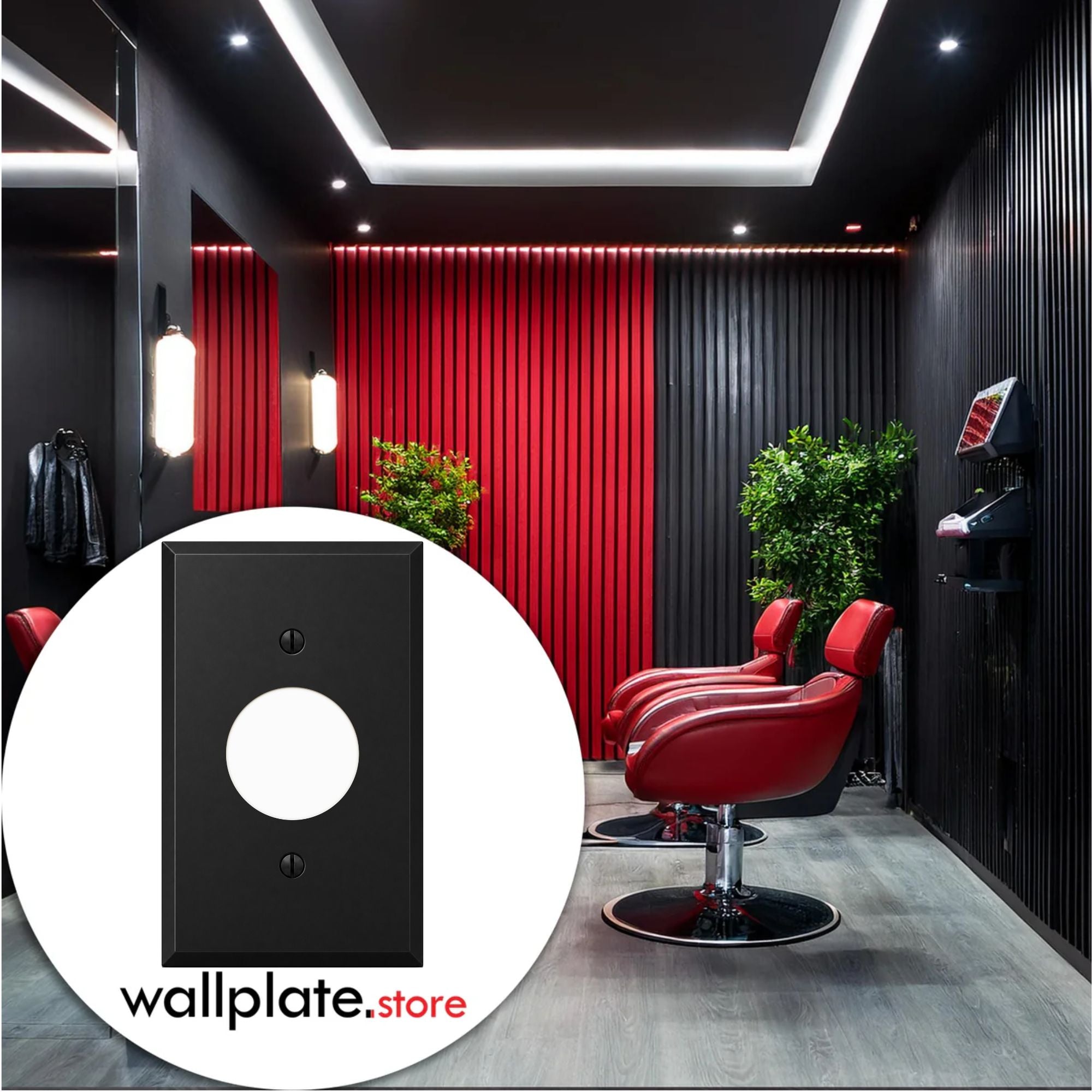 1-Gang, Standard Size, Single Receptacle, Black Matte Finish Wall Plate Outlet Cover - Made in USA