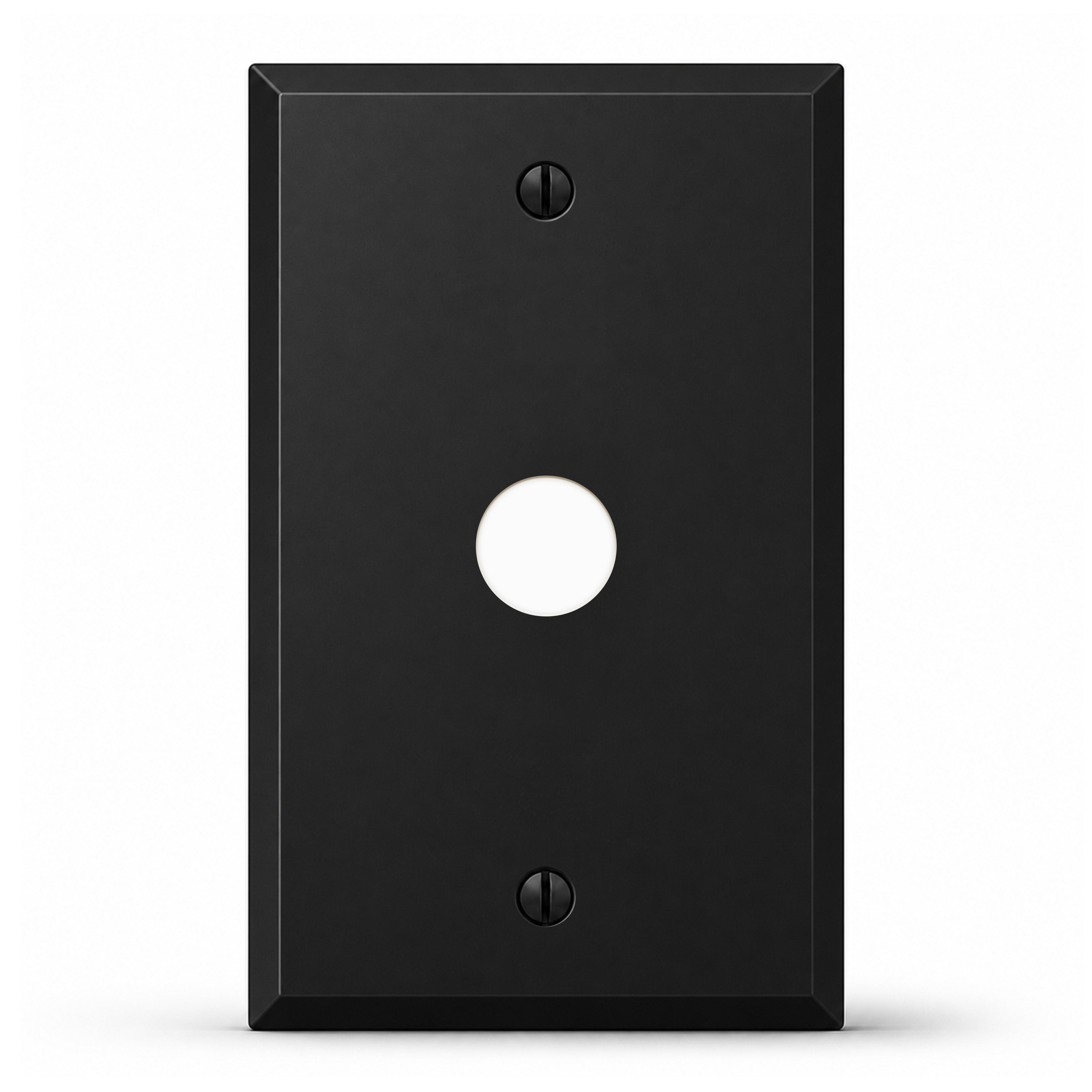 1-Gang, Standard Size, 5/8" Center Hole, Black Matte Finish Wall Plate Outlet Cover - Made in USA