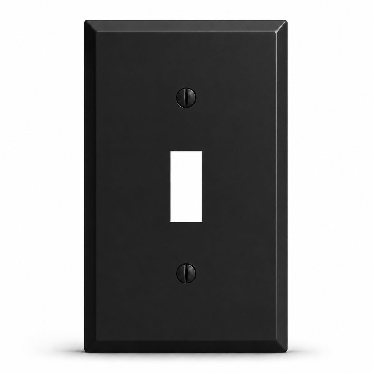 1-Gang Standard Metal Wall Plate – 1 Toggle Switch Opening – Black Matte