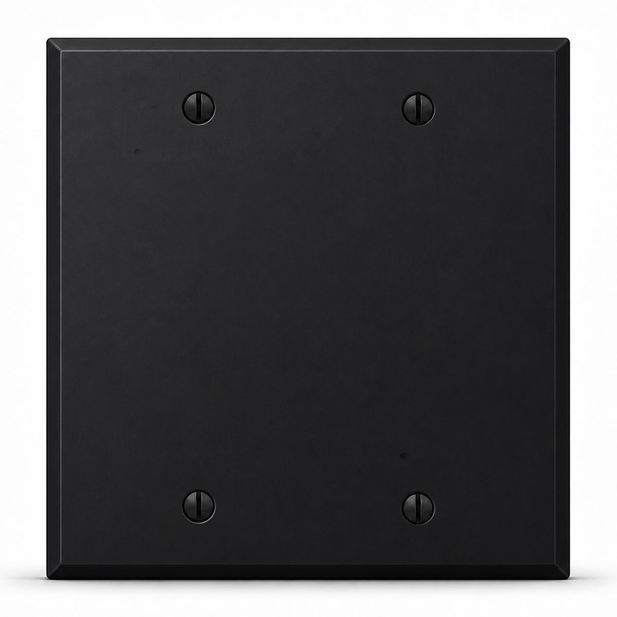 2-Gang Standard Blank Metal Wall Plate – Black Matte