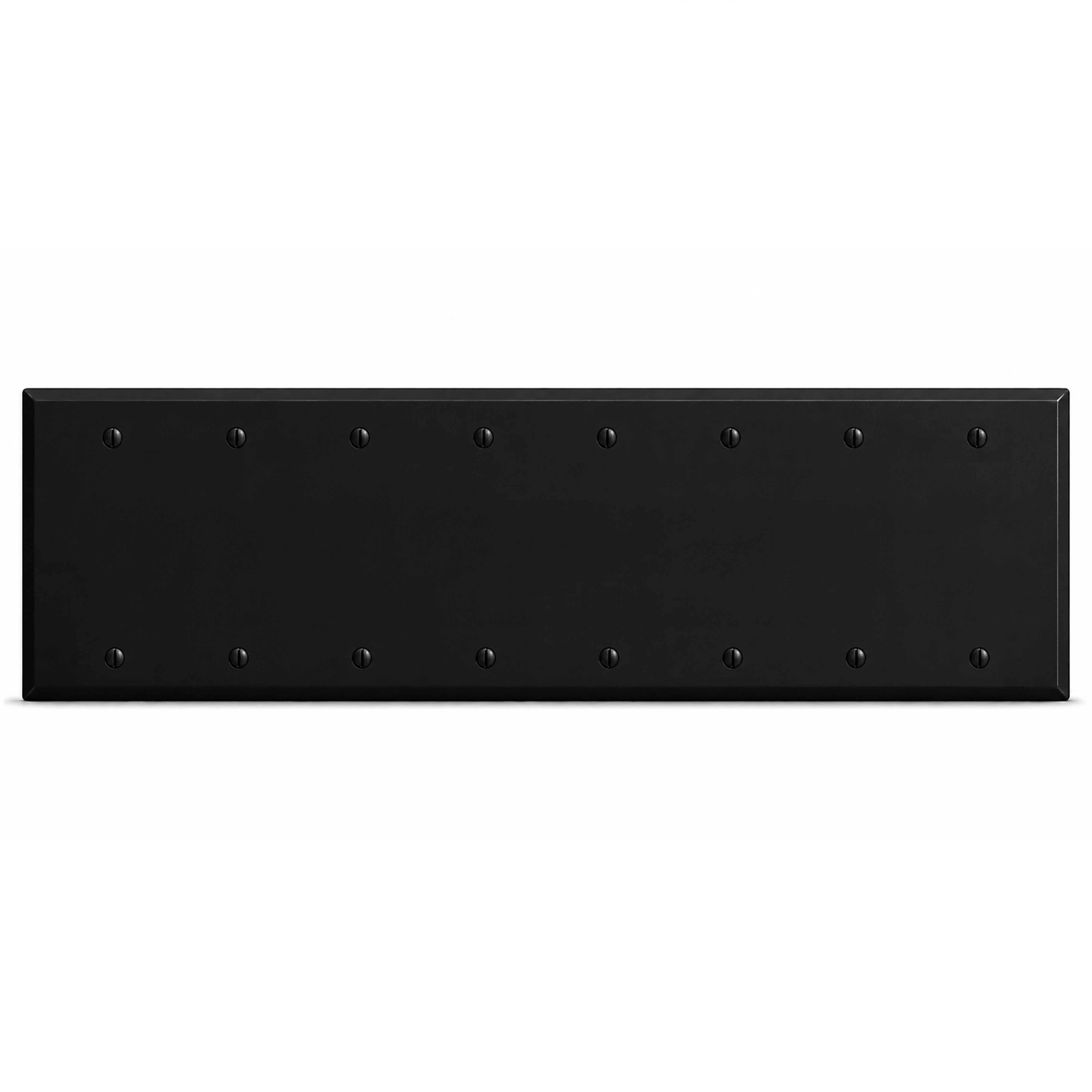 8-Gang, Standard Size, Blank, Black Matte Finish Wall Plate Outlet Cover - Made in USA
