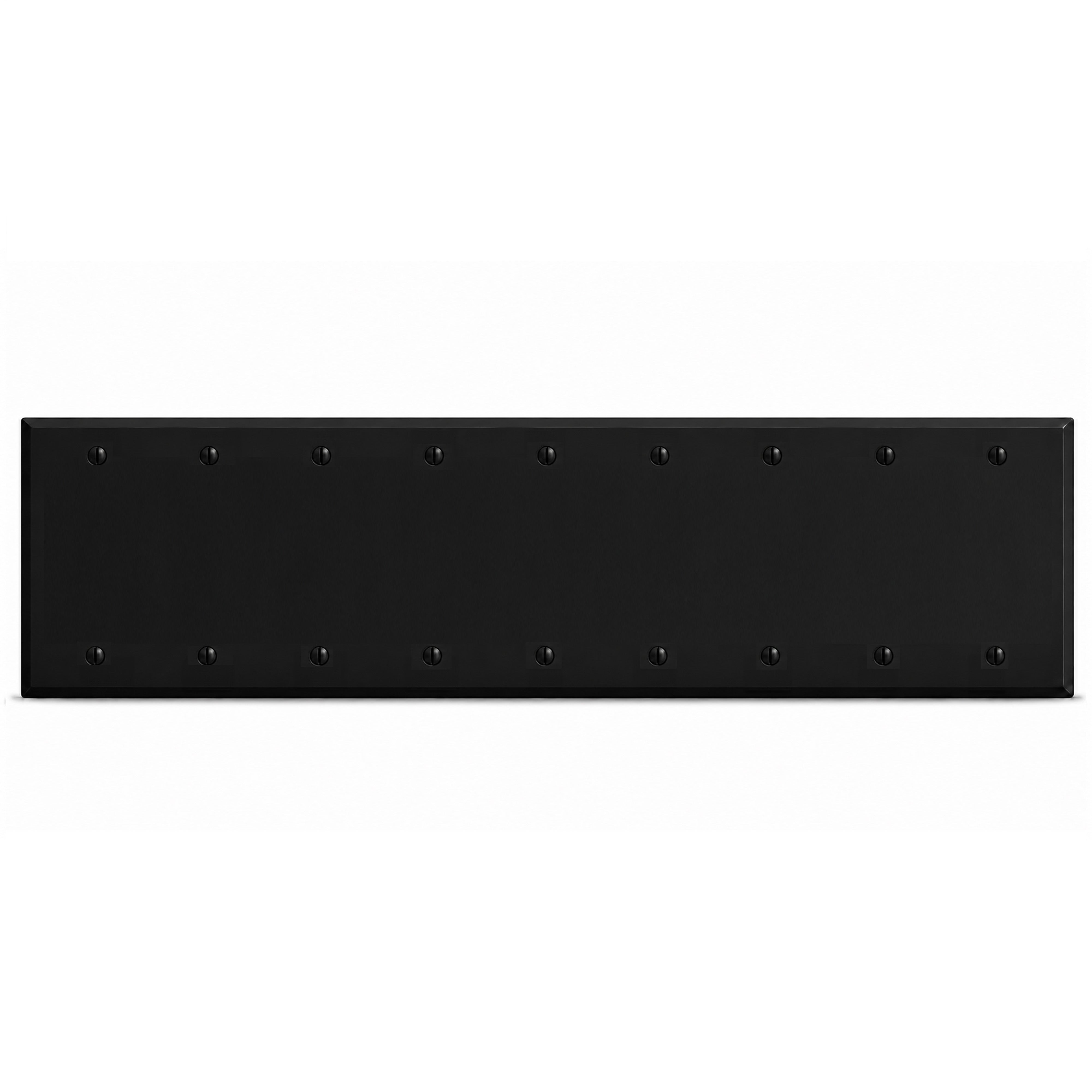 9-Gang, Standard Size, Blank, Black Matte Finish Wall Plate Outlet Cover - Made in USA