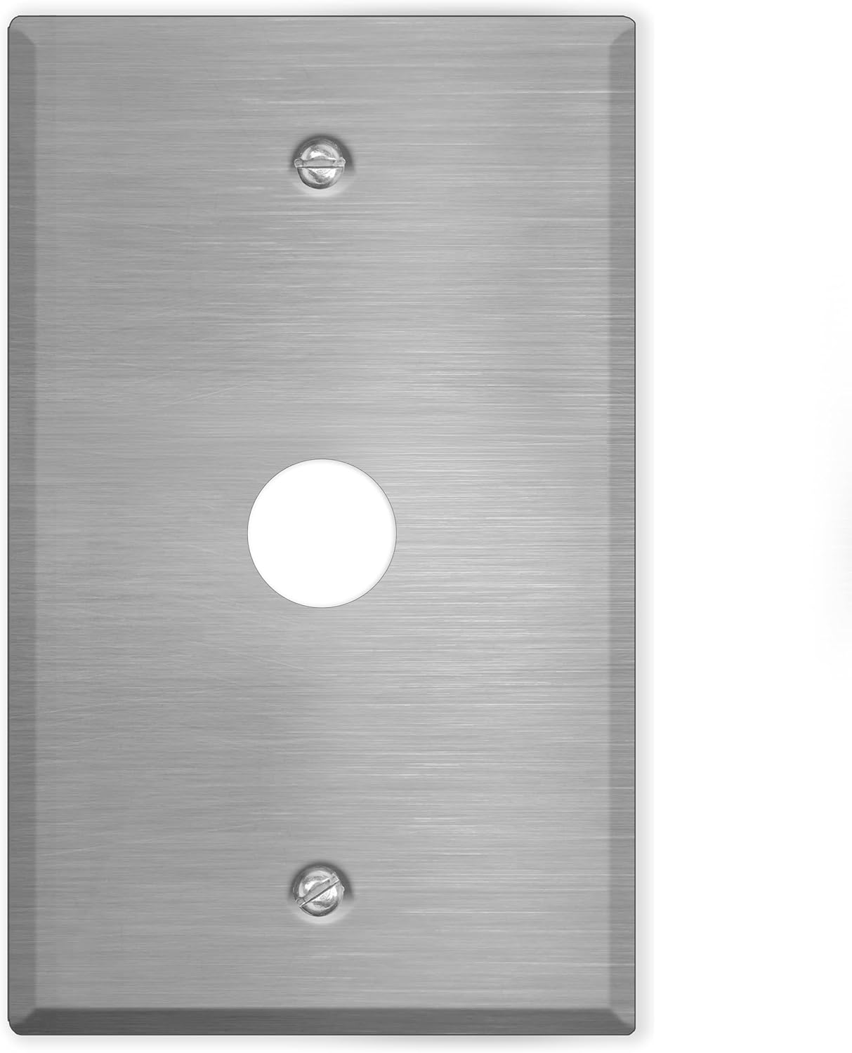 1-Gang, Standard Size, 5/8 in. Round Telephone Opening, Metallic Finish Wall Plate Outlet Cover - Made in USA