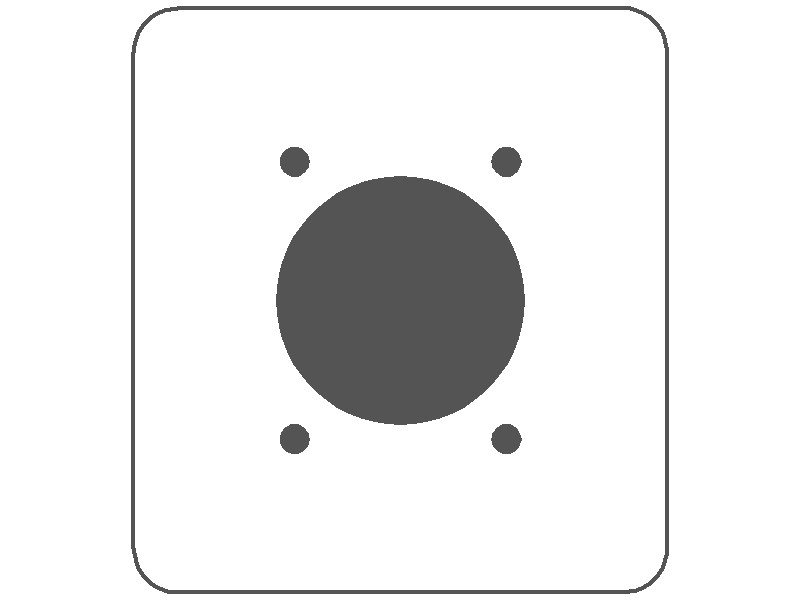 2-Gang, Princess Size, 30/50A 3-Wire Range/Dryer Round Receptacle Opening (2.125" ID), Centered, White Semi-Gloss Finish, Painted Metal Wall Plate Outlet Cover - Made in USA