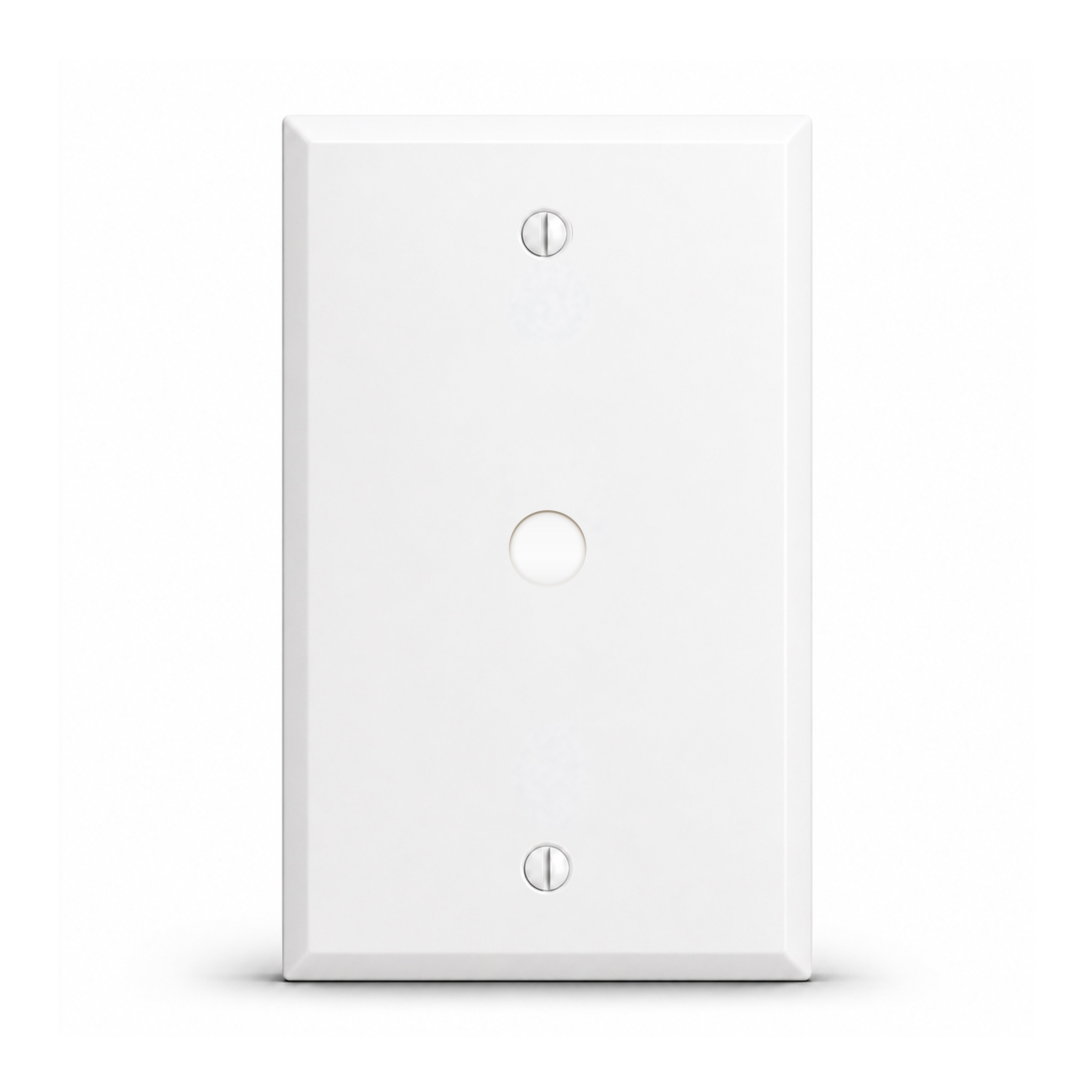 1-Gang, Standard Size, 3/8 in. Datacom Opening, White Semi-Gloss Finish, Painted Metal Wall Plate Outlet Cover - Made in USA