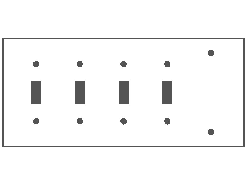 5-Gang, Standard Size, 4 Toggle Switches, 1 Blank Opening, White Semi-Gloss Finish, Painted Metal Wall Plate Outlet Cover - Made in USA