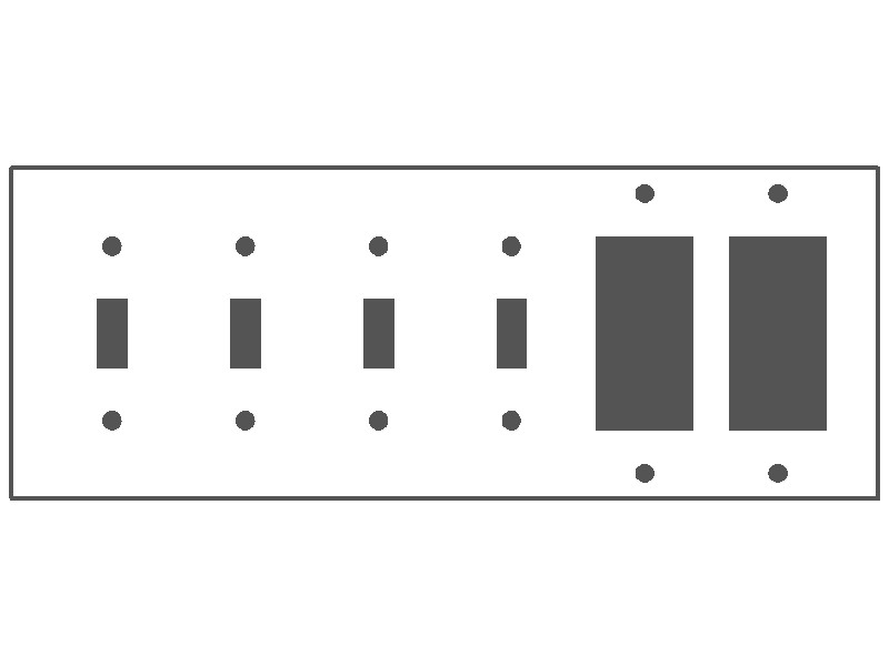 6-Gang, Standard Size, 4 Toggle Switches & 2 GFI Openings, White Semi-Gloss Finish, Painted Metal Wall Plate Outlet Cover - Made in USA