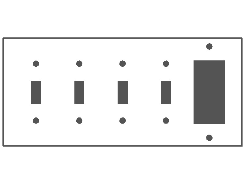 5-Gang, Standard Size, 4 Toggle Switch Openings, 1 GFCI Opening, White Semi-Gloss Finish, Painted Metal Wall Plate Outlet Cover - Made in USA