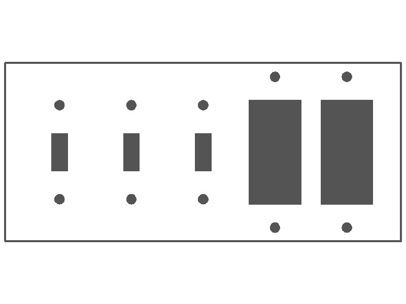5-Gang, Standard Size, 3 Toggle Switch Openings, 2 GFCI Openings, White Semi-Gloss Finish, Painted Metal Wall Plate Outlet Cover - Made in USA